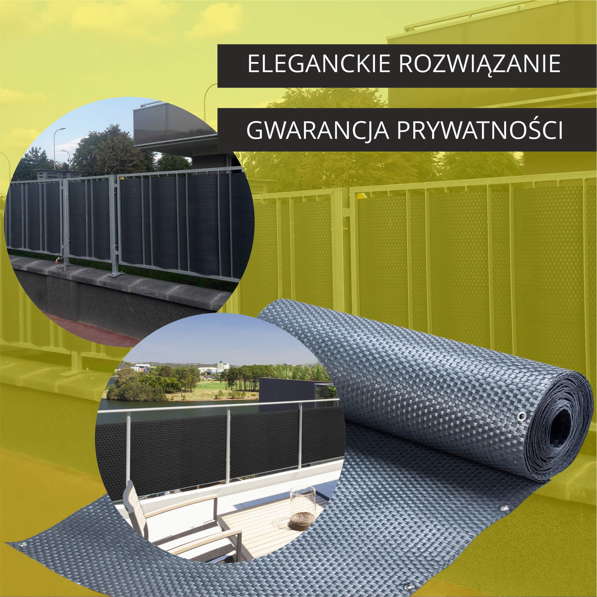 Osłona balkonowa Espa 90 x 300 cm, antracyt