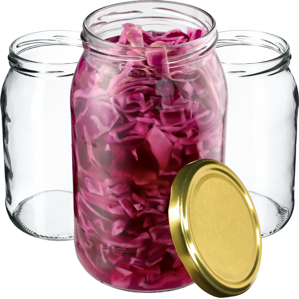 Słoiki na przetwory Simo 900ml 8szt fi 82 mm + wieczka złote