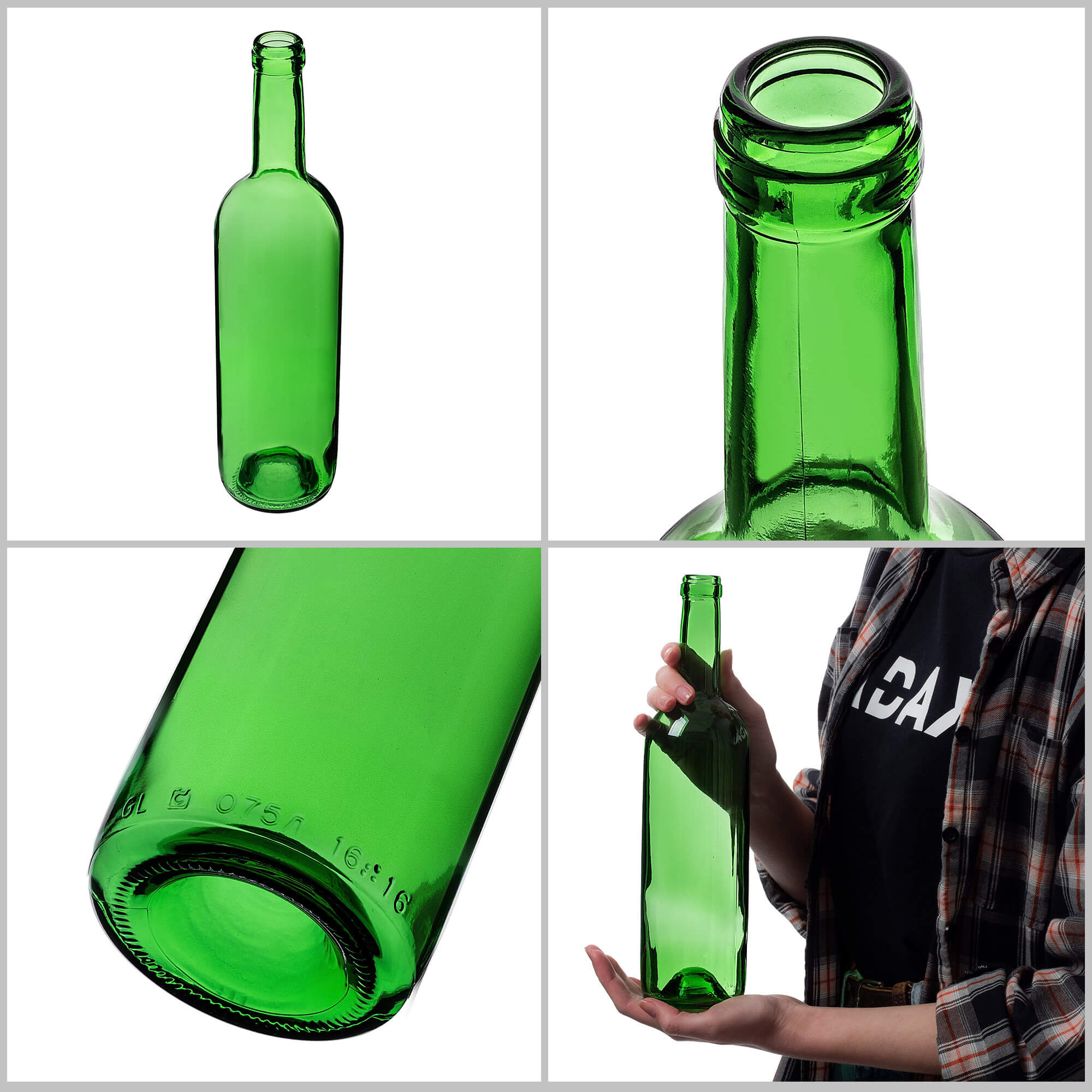 Butelka na wino Biagio 750ml zielona bez korka 1 szt.
