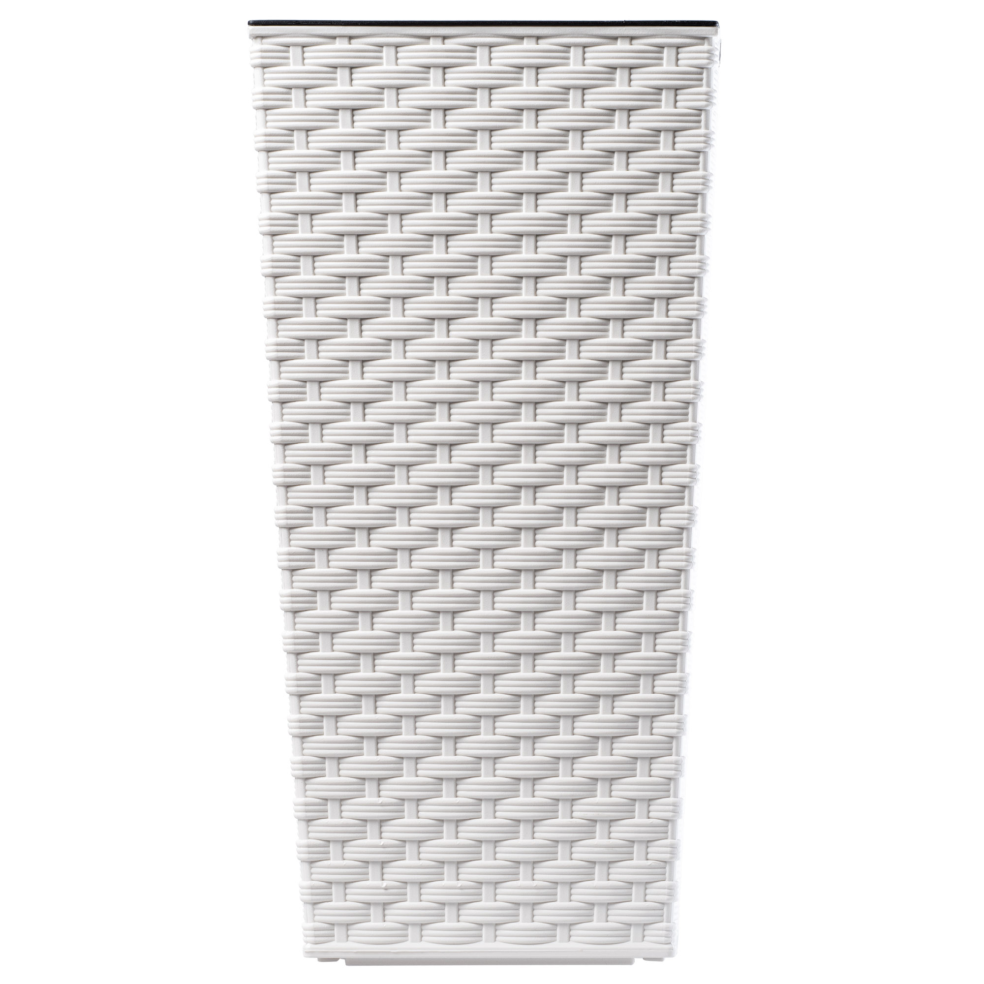 Donica z wkładem rattan Pesaro 19 cm, kremowa