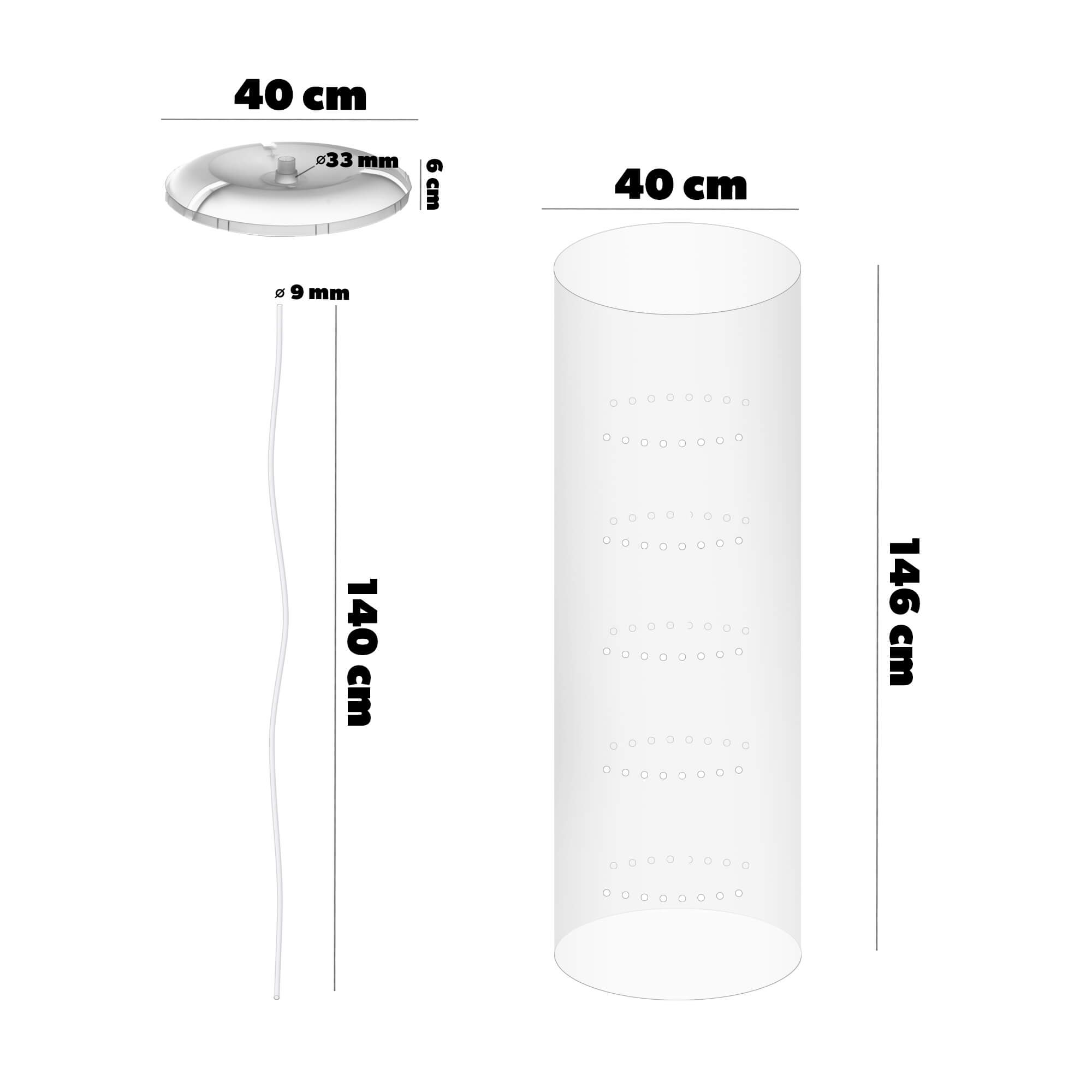 Parasol na pomidory 38 cm, transparentny