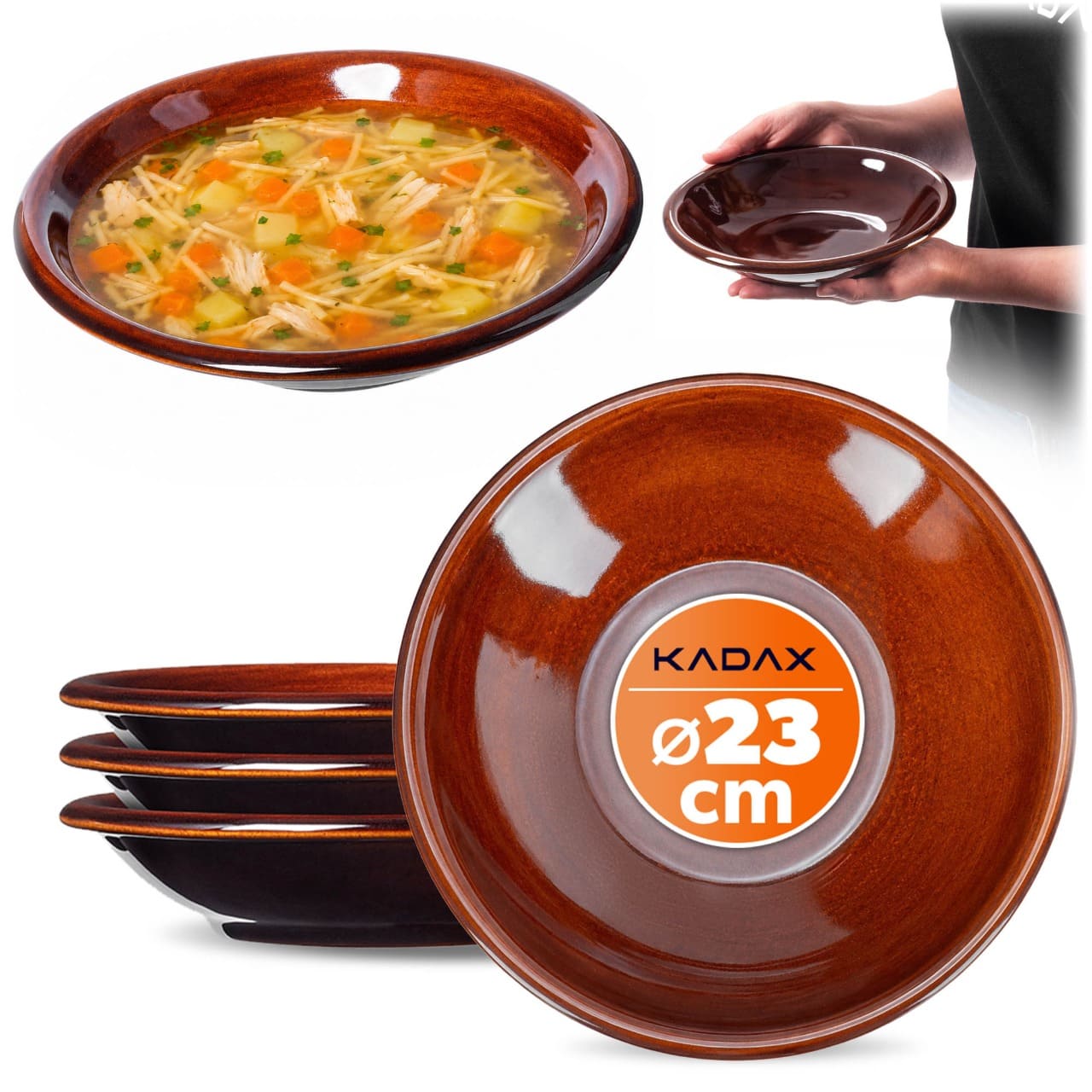 Talerz kamionkowy głęboki Olympia 23 cm, 4 szt.