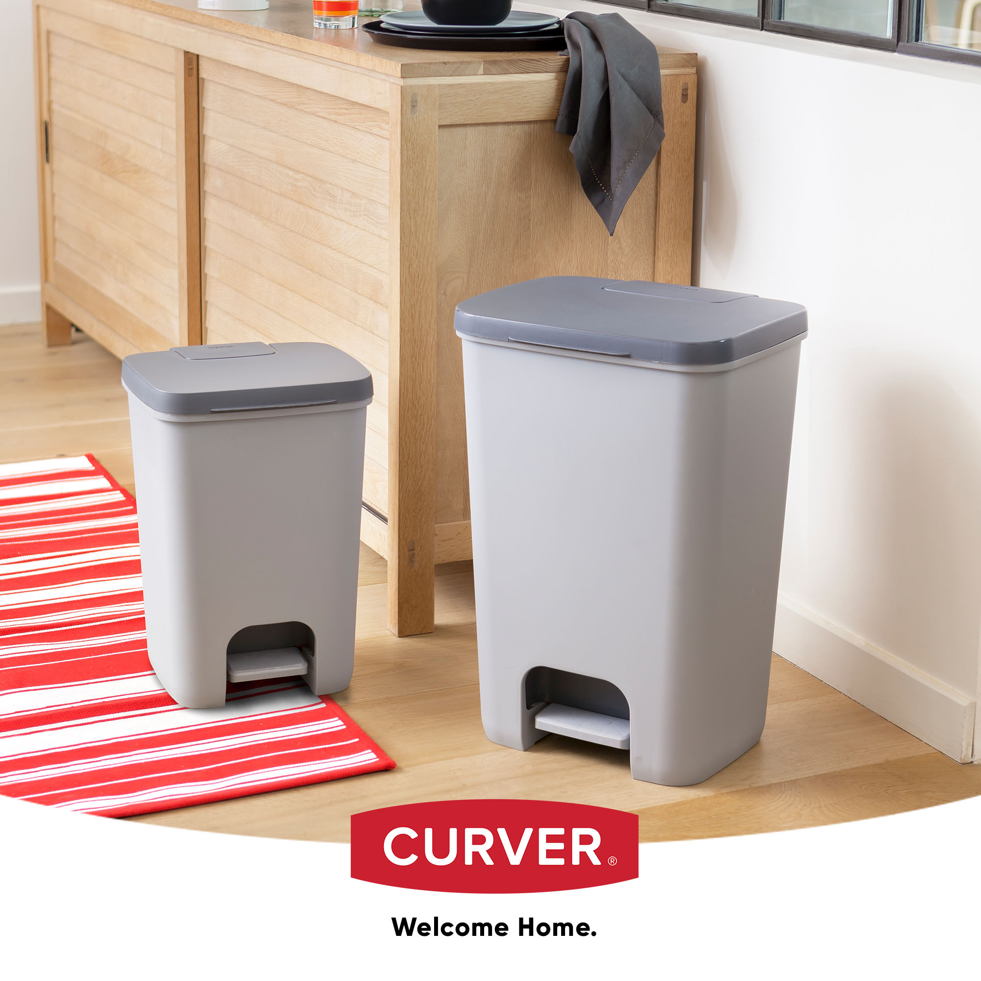 Kosz na śmieci Curver Essentials 40L, szary