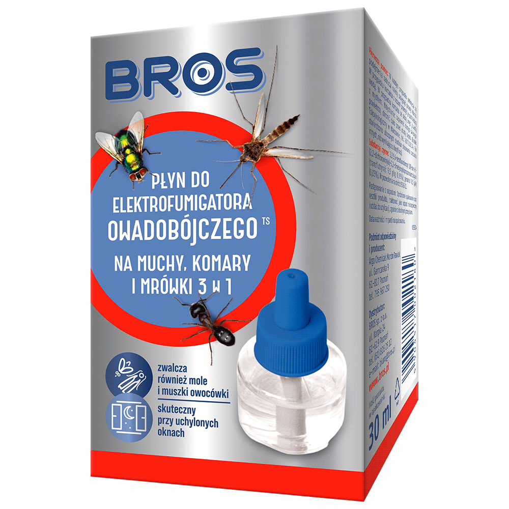 Bros Płyn do elektrofumigatora owadobójczego 3 w 1 30ml