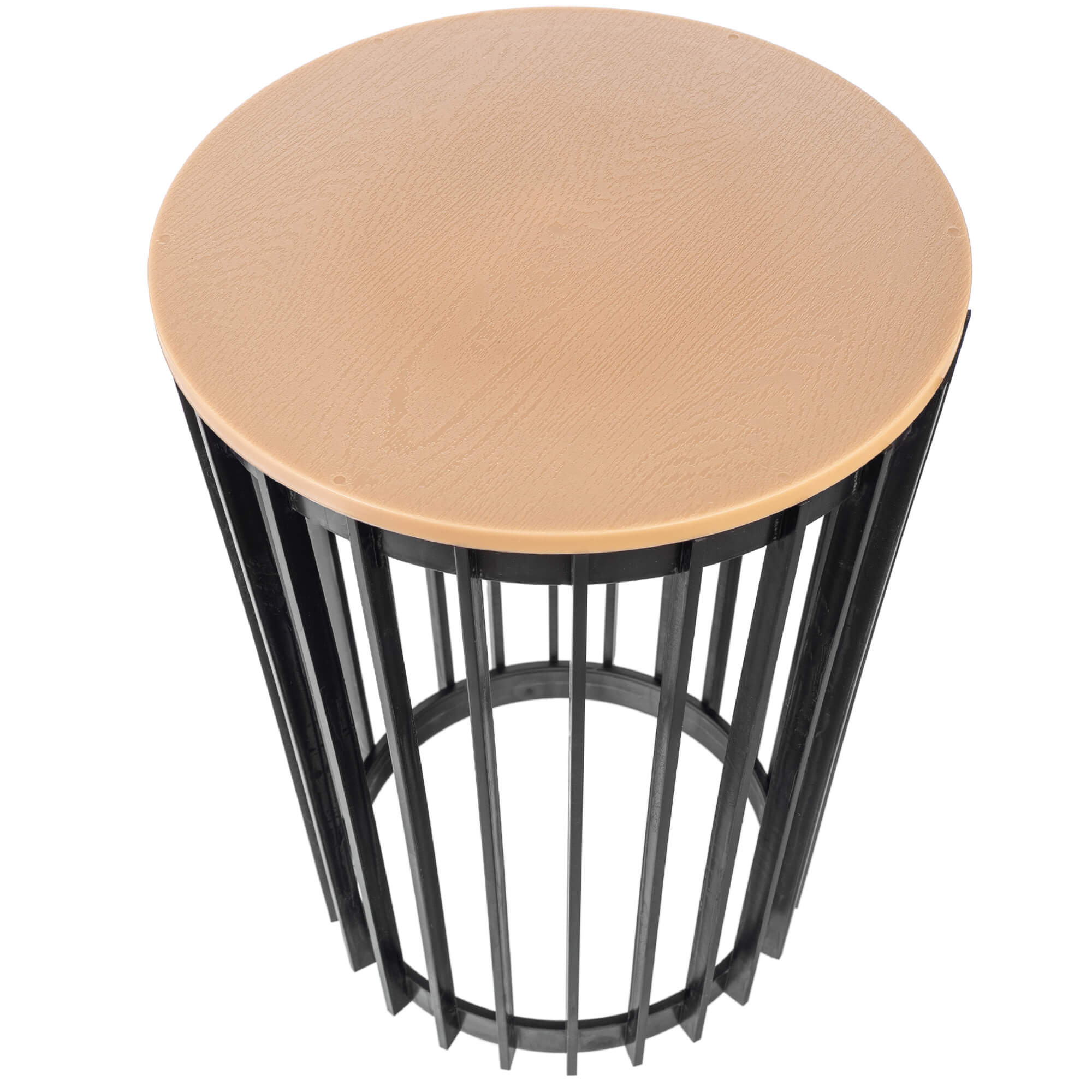 Kwietnik dwustronny Aytre 40 cm czarny + blat naturalne drewno
