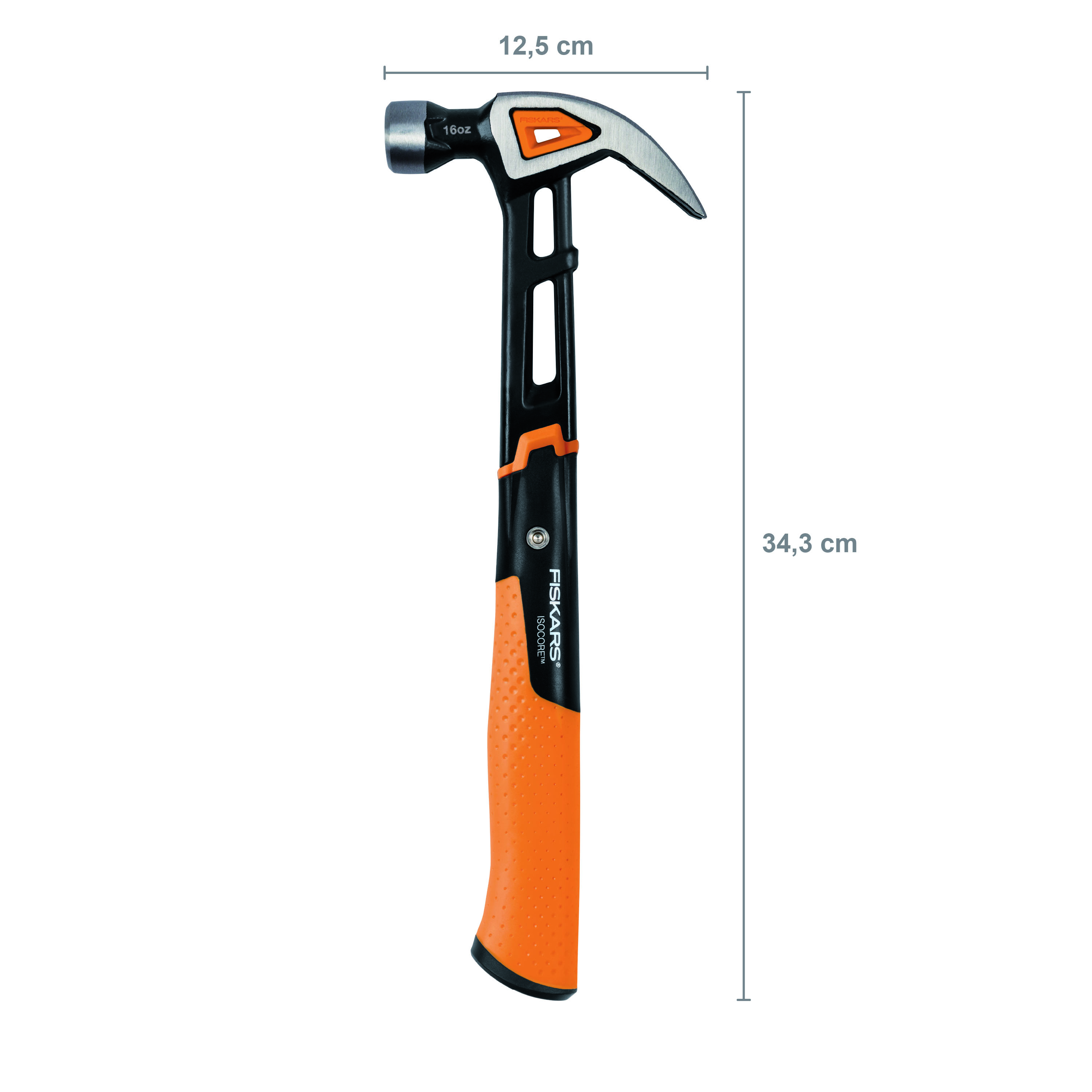 Fiskars 1027202 IsoCore Młotek stolarski z zakrzywionym pazurem, M