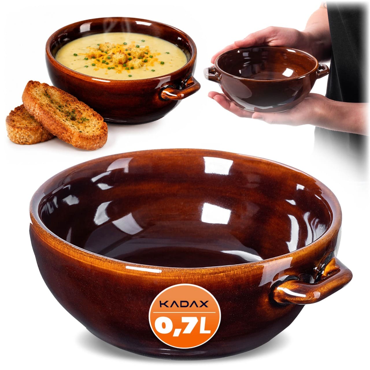 Miska kamionkowa Olympia 0.7L z uszami