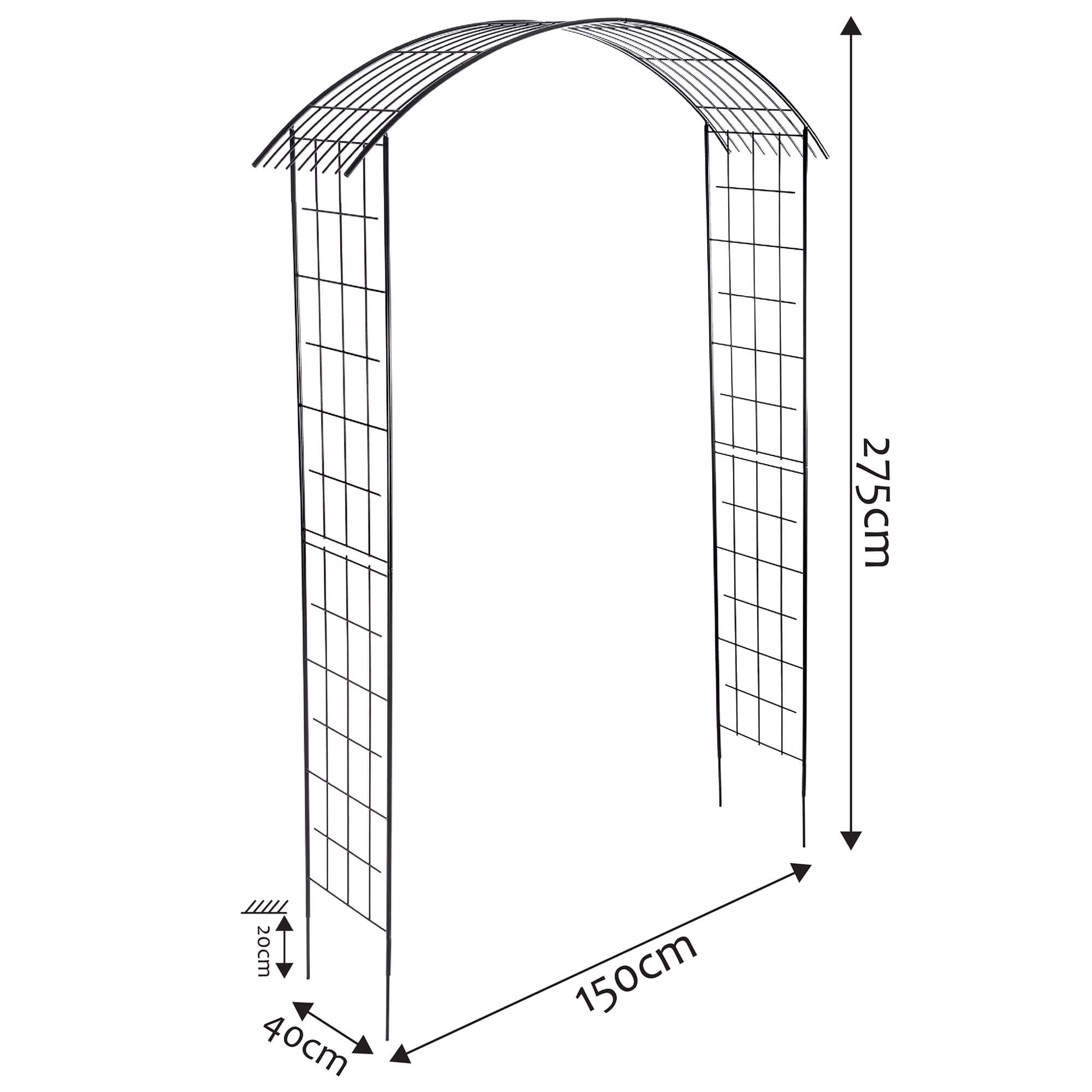 Pergola ogrodowa na kwiaty Atri 275 cm, czarna