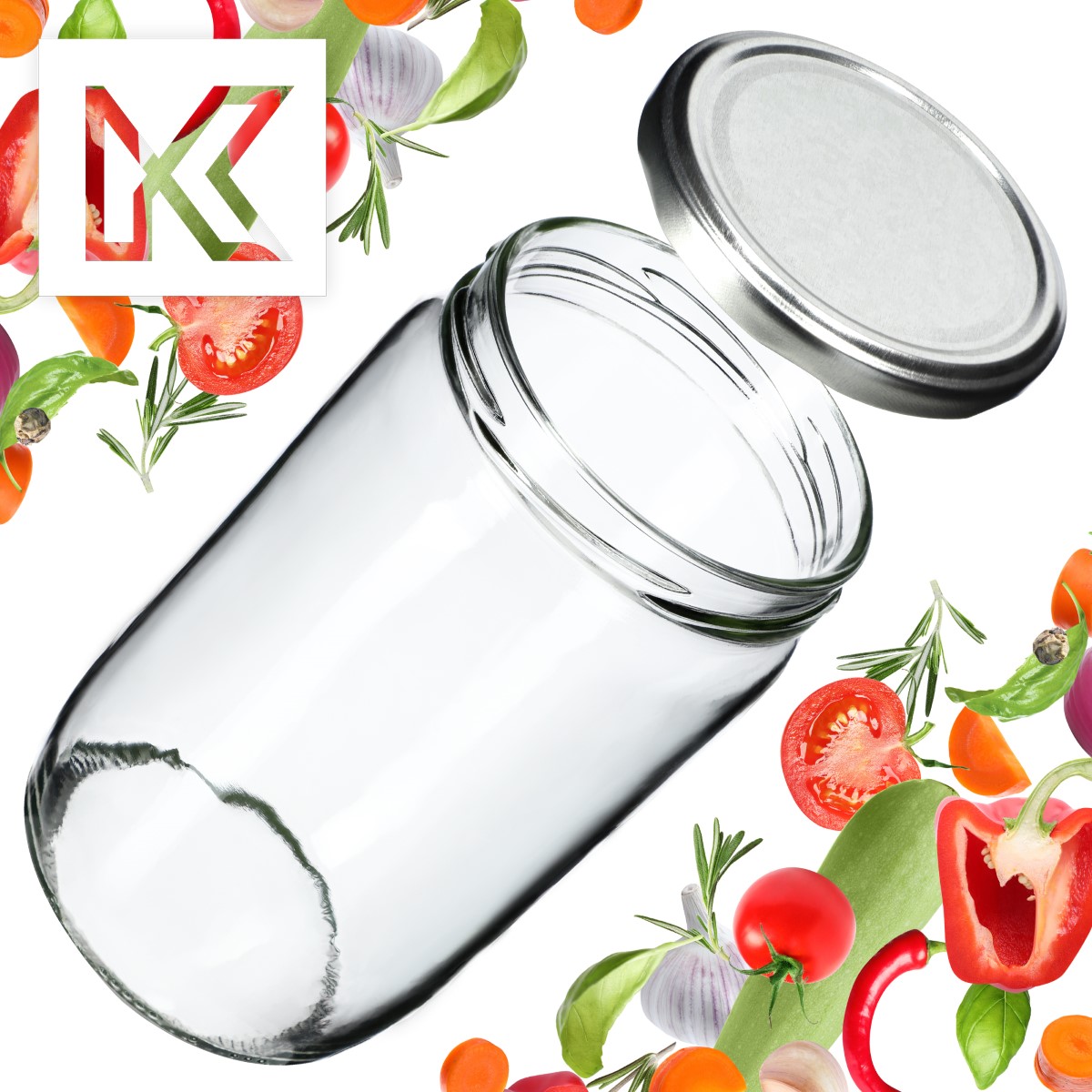 Słoiki na przetwory Niva 720ml 16szt fi 82 mm + wieczka srebrne