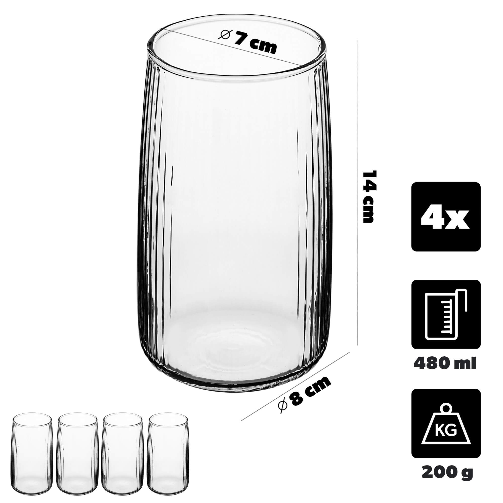 Szklanki do drinków i napojów Tonda 480ml 4 szt.