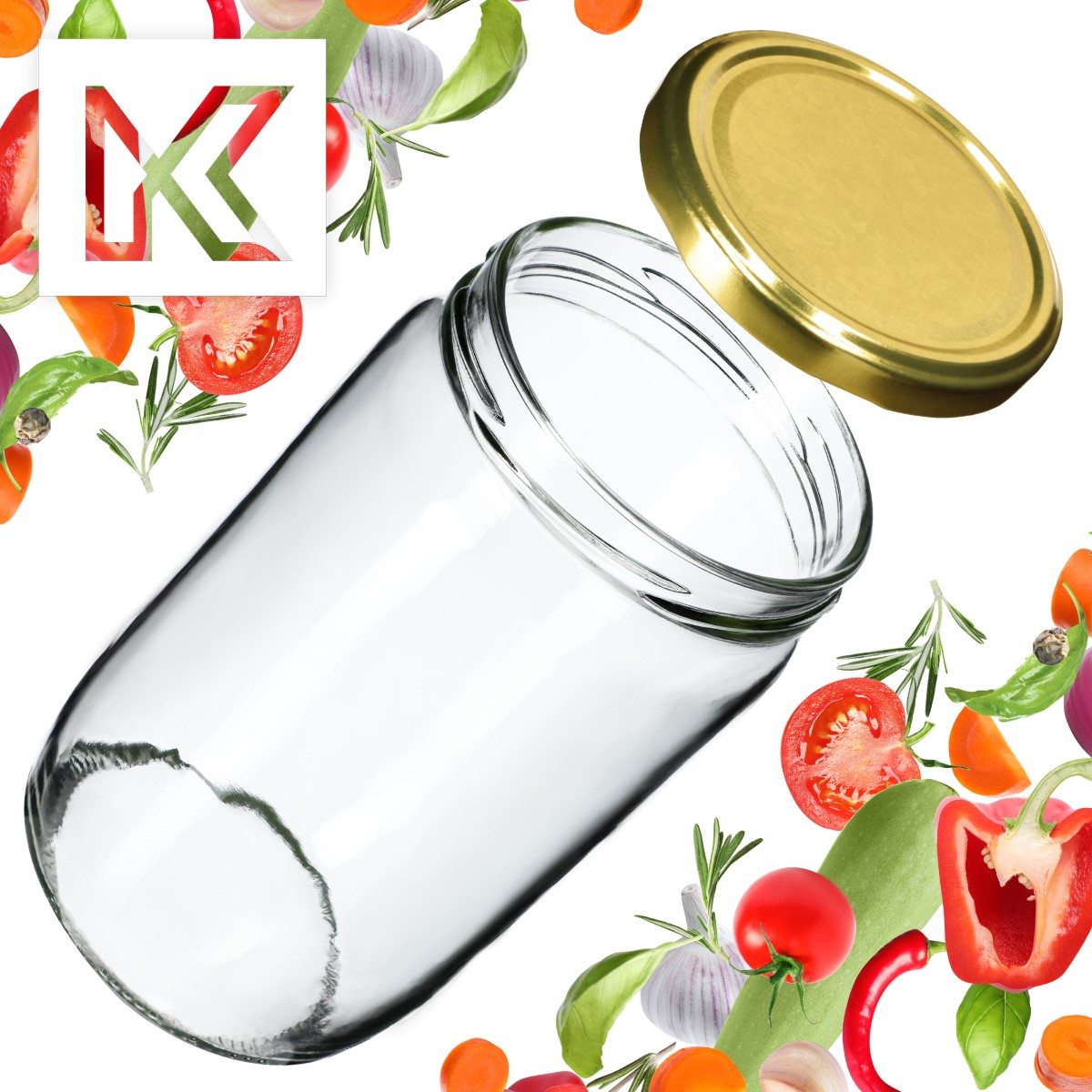 Słoiki na przetwory Niva 720ml 8szt fi 82 mm + wieczka złote