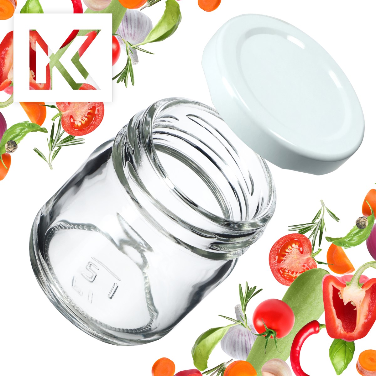 Słoiki na przetwory Halli 40ml 100szt 43 mm + wieczka białe
