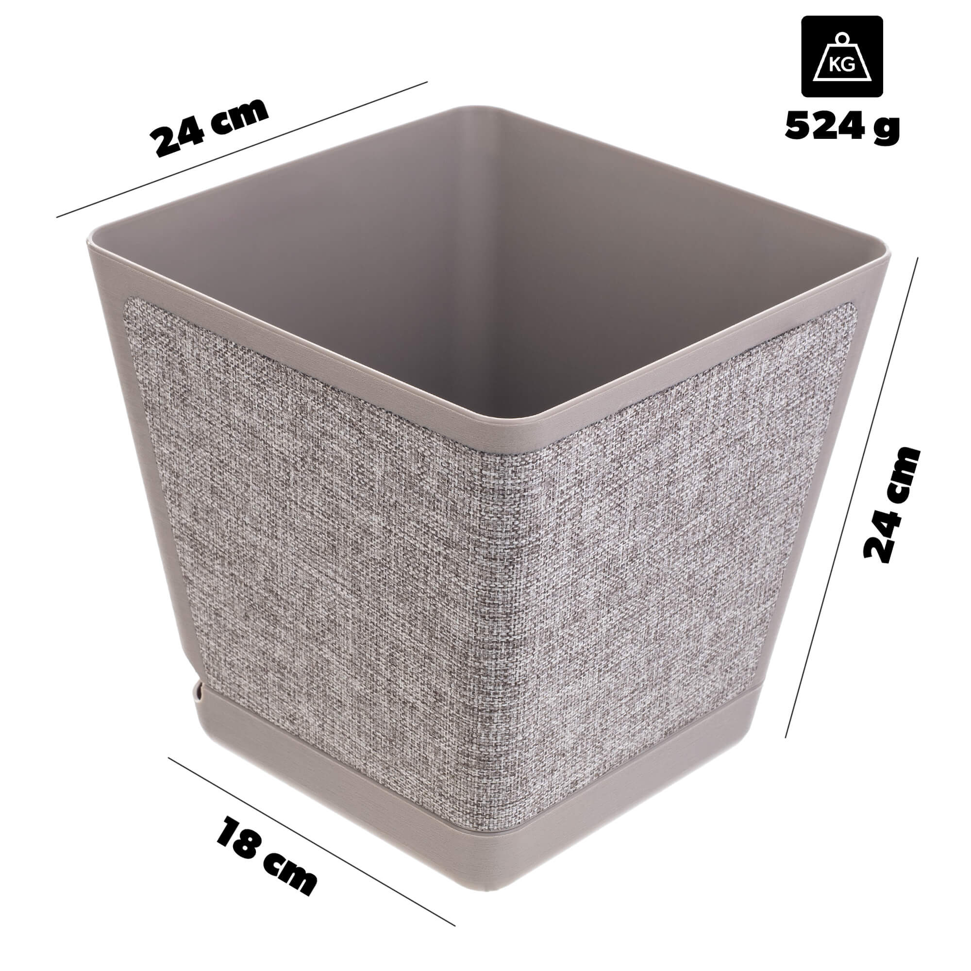 Doniczka osłonka Lavaur 24cm szaro-beżowa