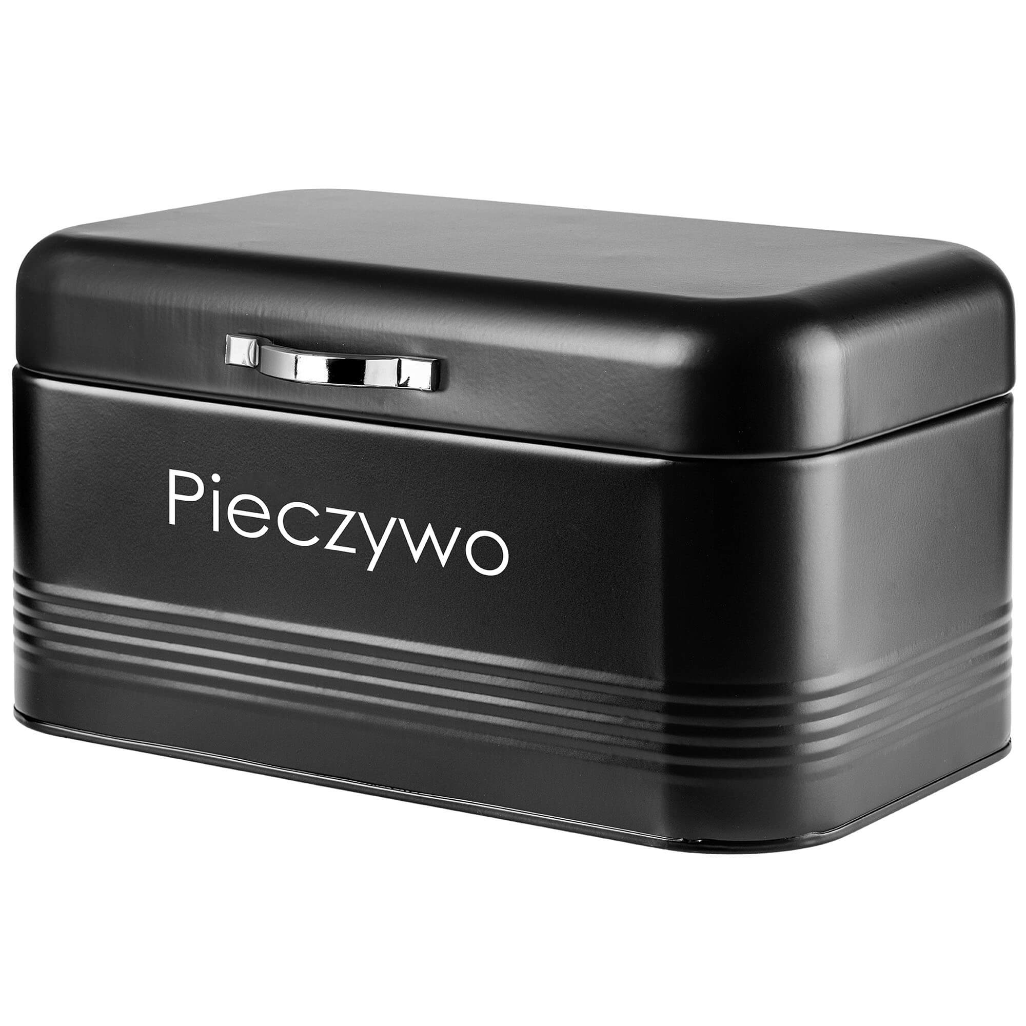 Stalowy pojemnik na pieczywo i chleb Tufo, czarny