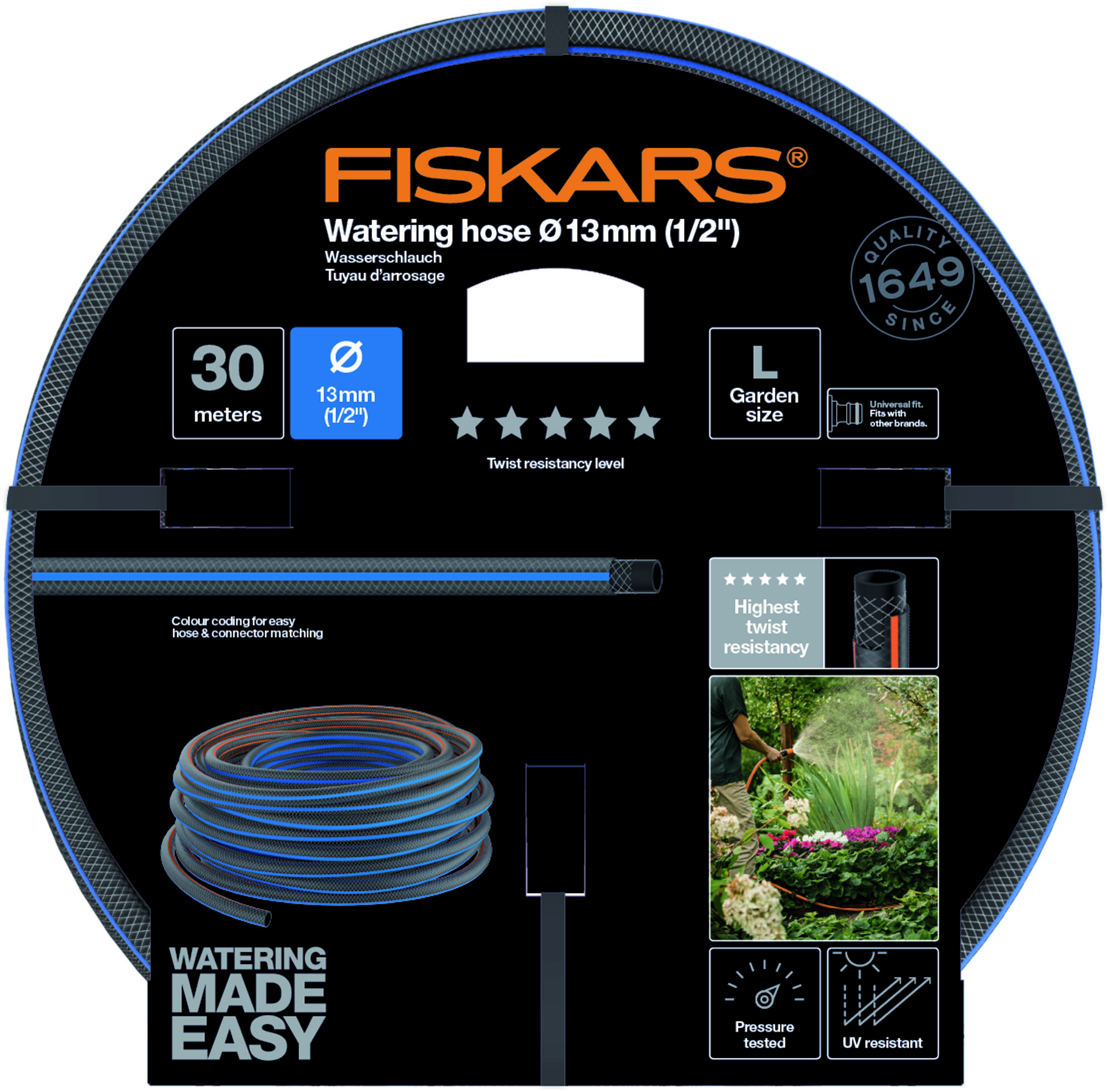 Fiskars 1027108 Wąż ogrodowy 13 mm (1/2”) 30 m – Q5