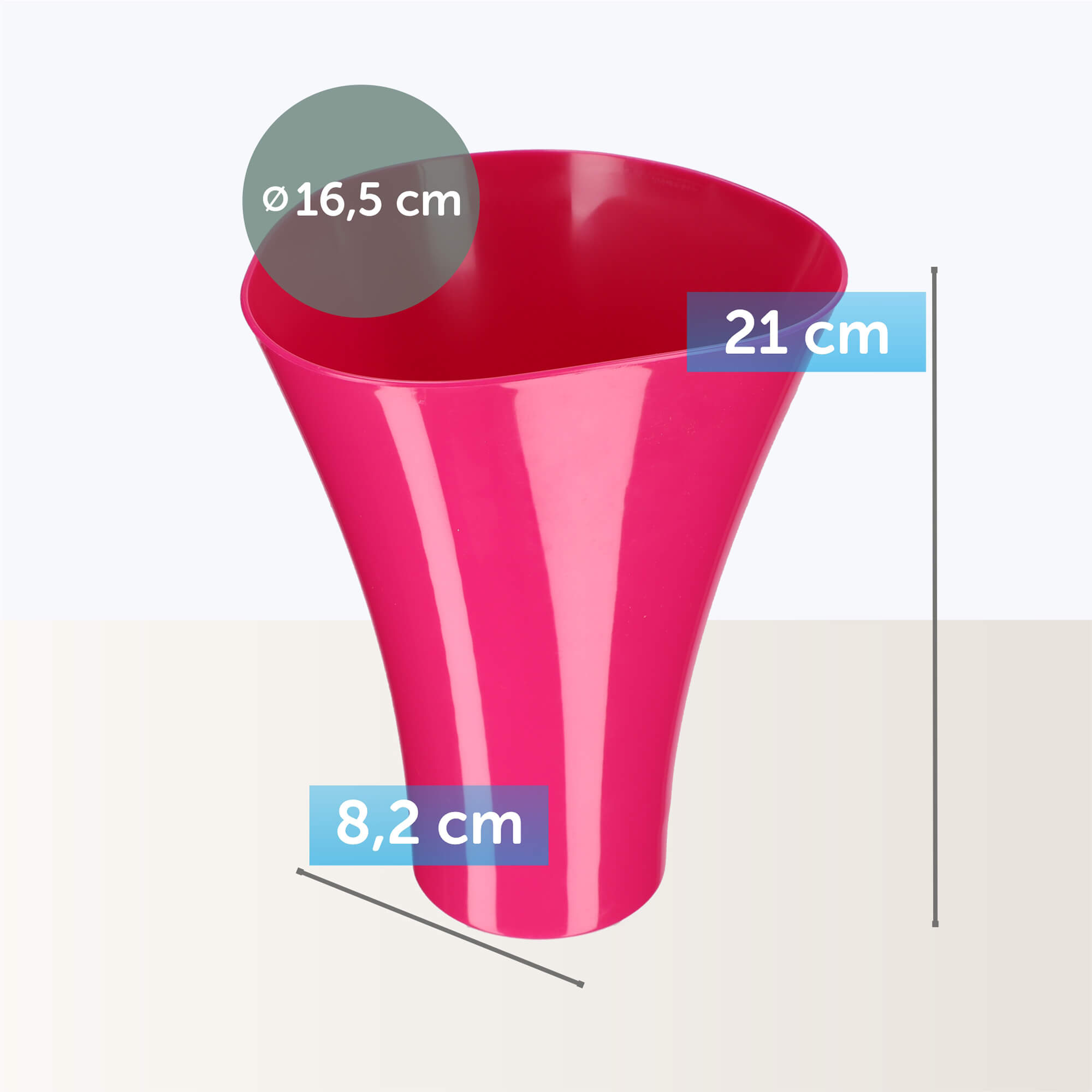 Doniczka na kwiaty Meria 17 cm, fuksja
