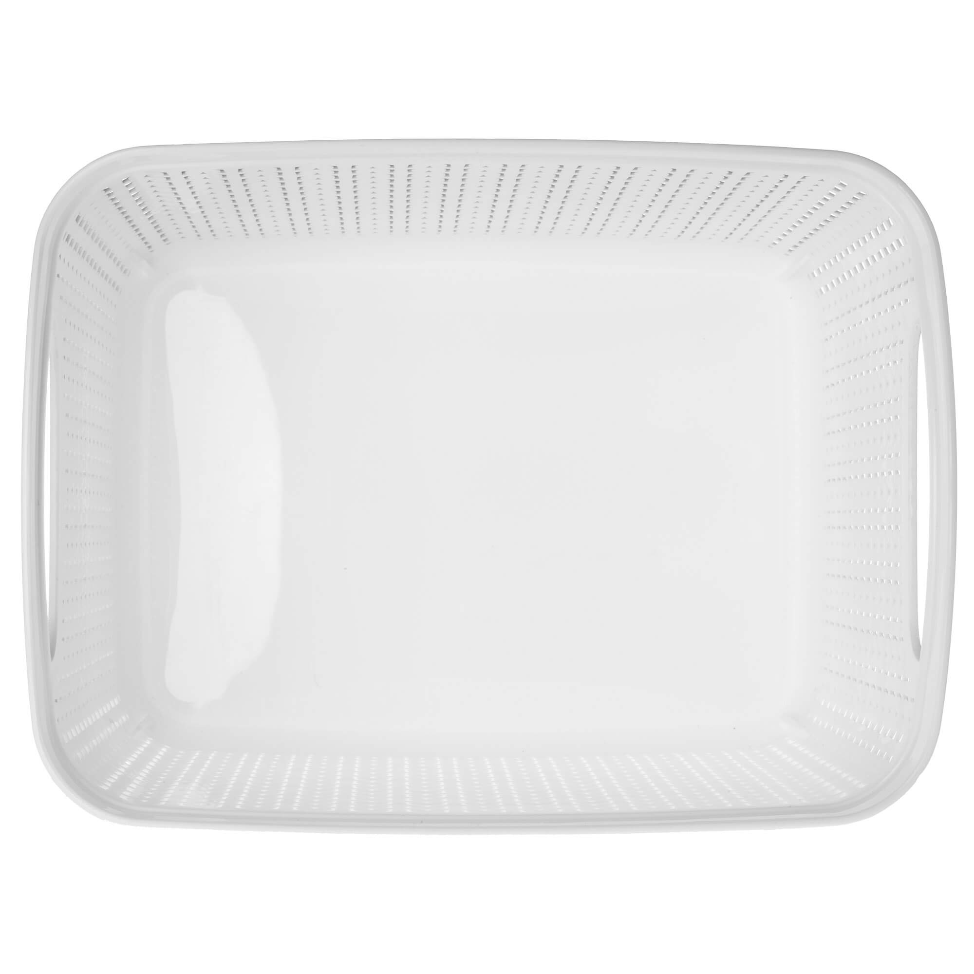 Koszyk plastikowy prostokątny Fonti 6.6L, biały, 2 szt.