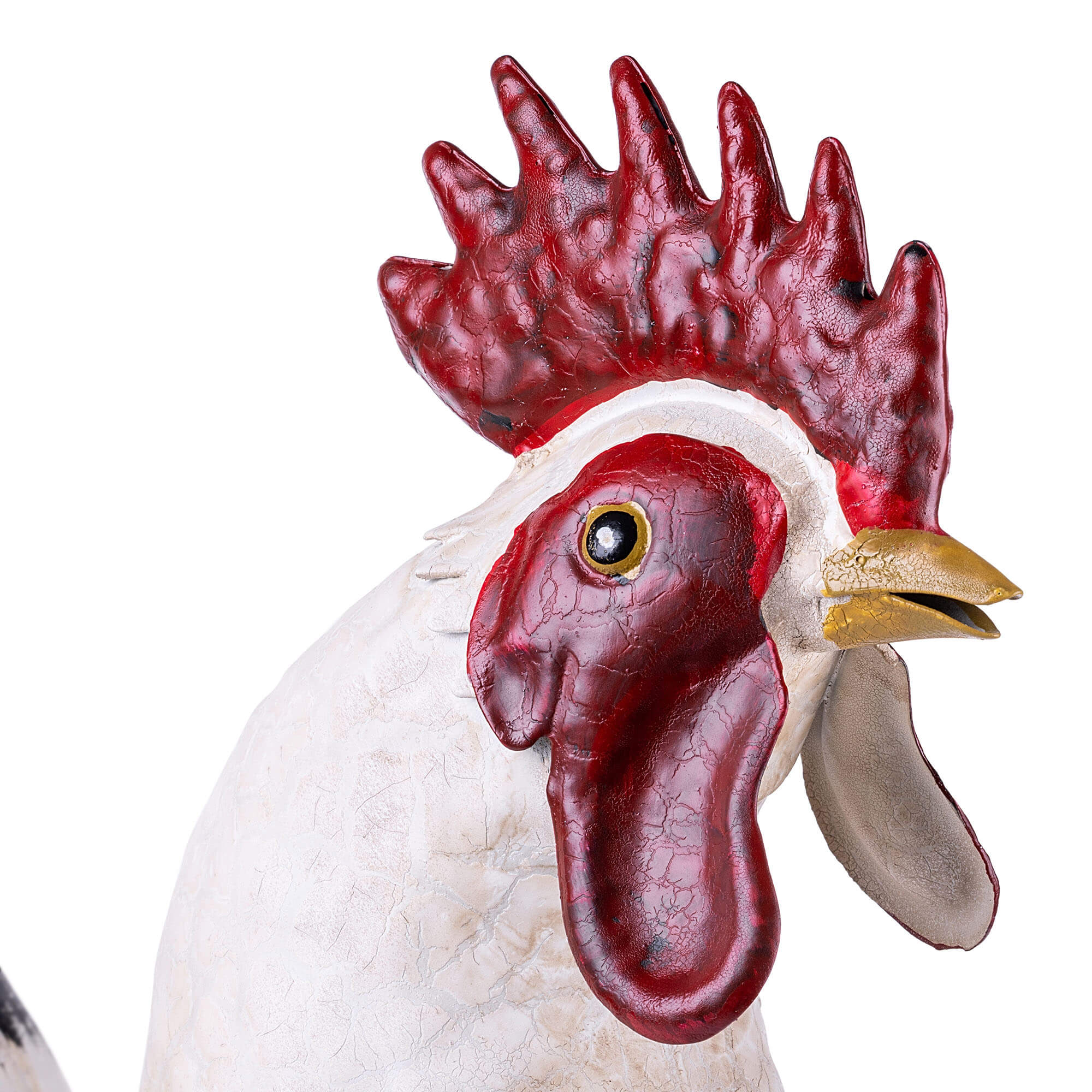 Figura ogrodowa Esson kogut biały stalowa 37 cm