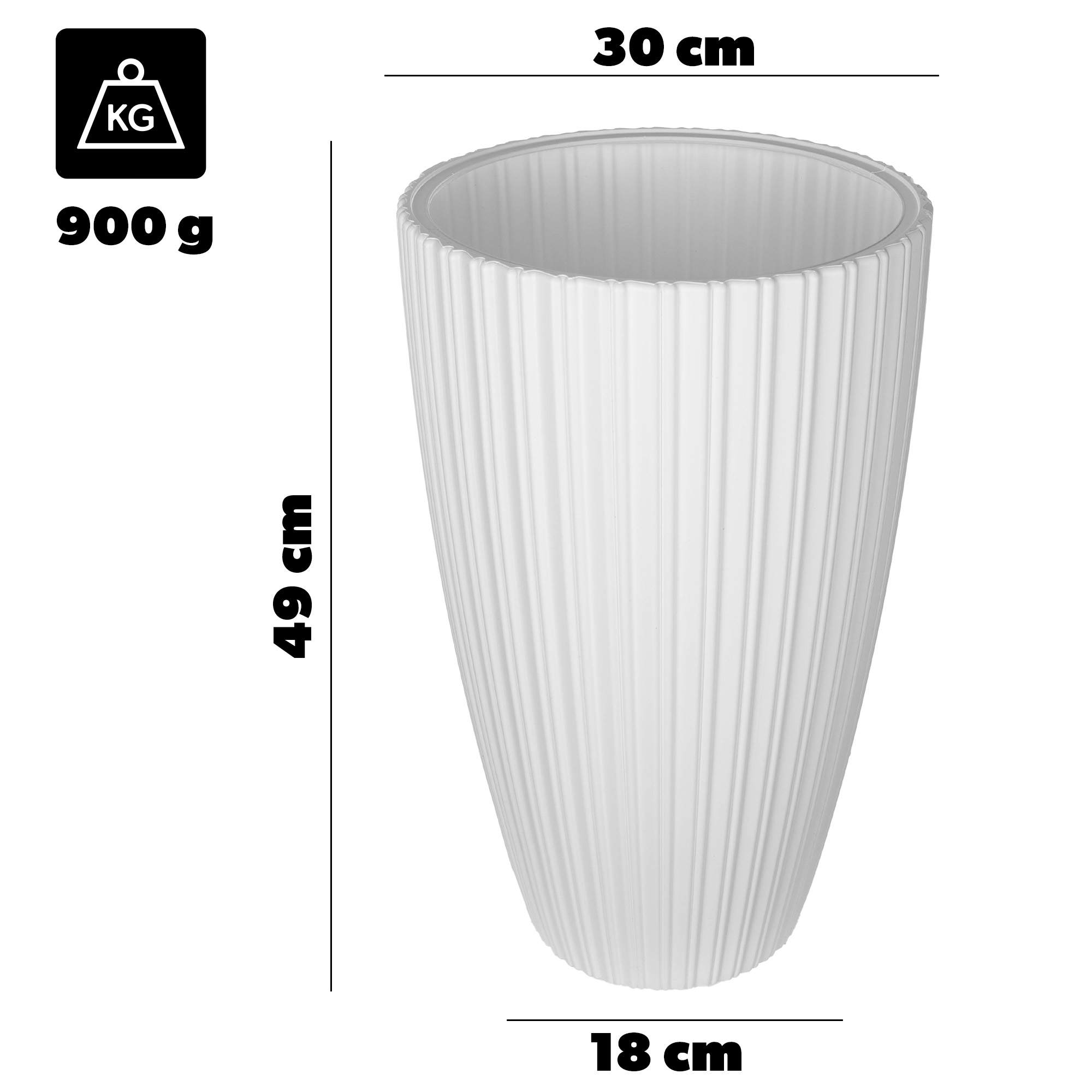 Doniczka z wkładem Lavoye 30cm biała