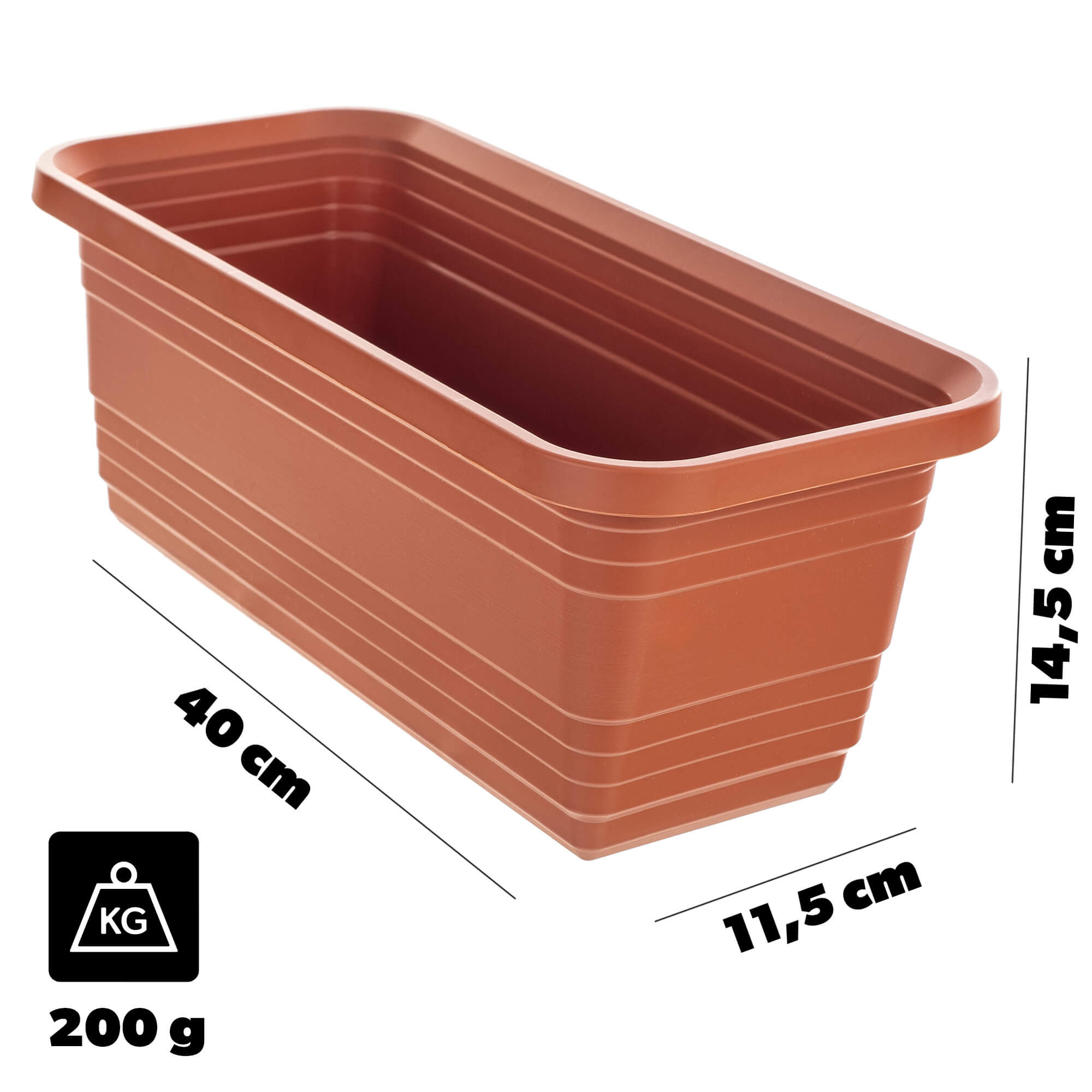 Skrzynka balkonowa Paulin 40cm terrakota