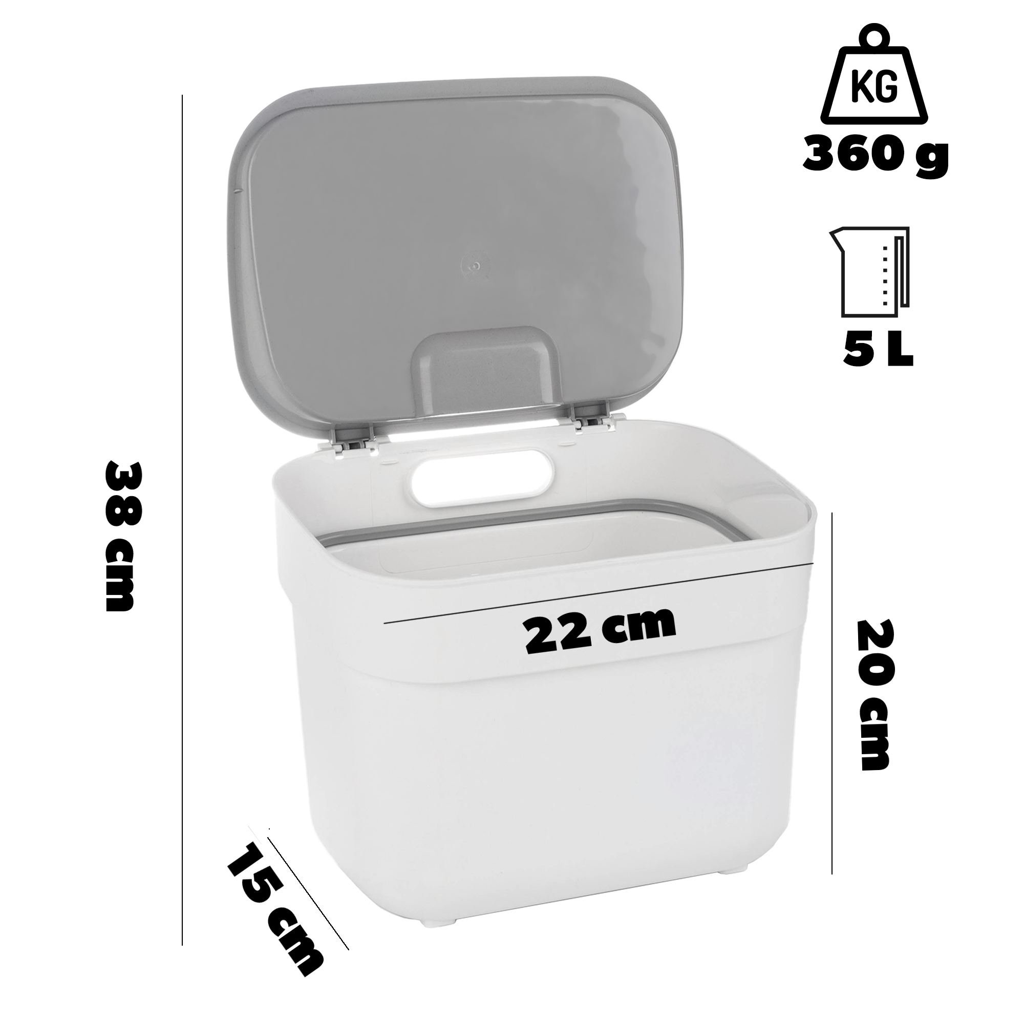 Kosz do segregacji śmieci Curver Ready to Collect 5L biały