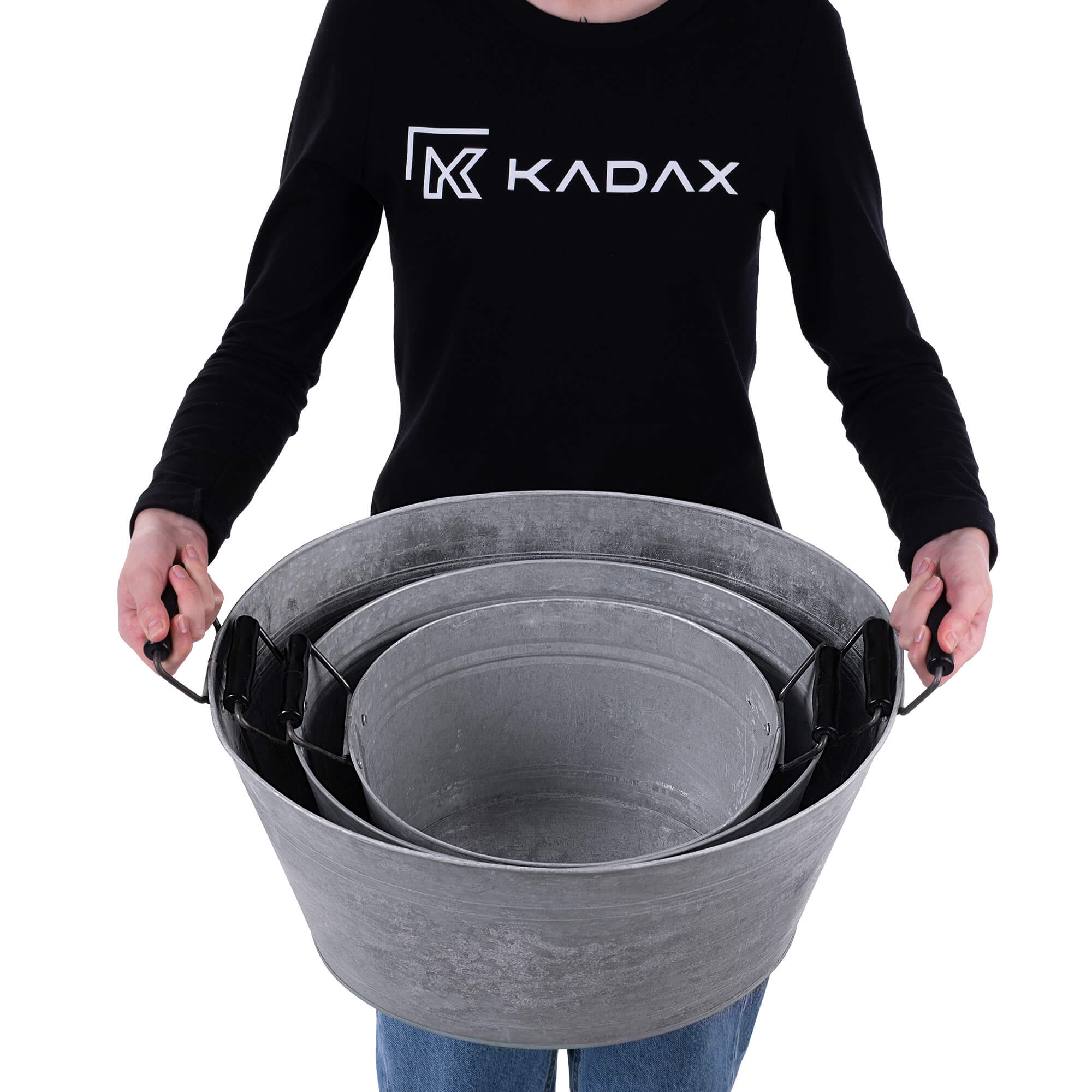Zestaw stalowych misek ogrodowych Saix 19L + 13L + 6L