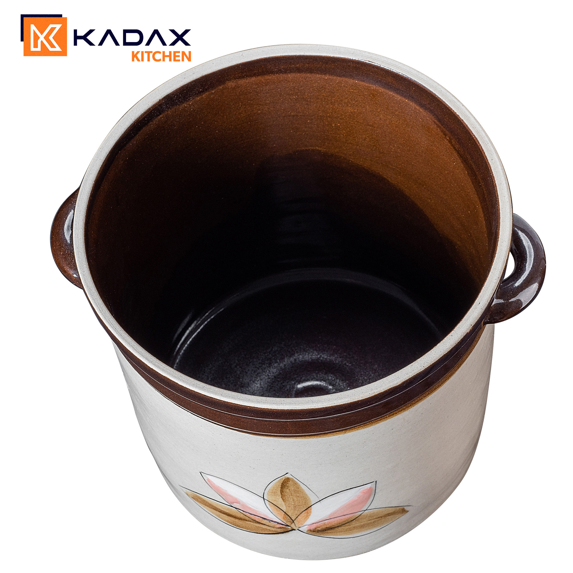 Garnek kamionkowy Athena 7.5L, wysoki malowany