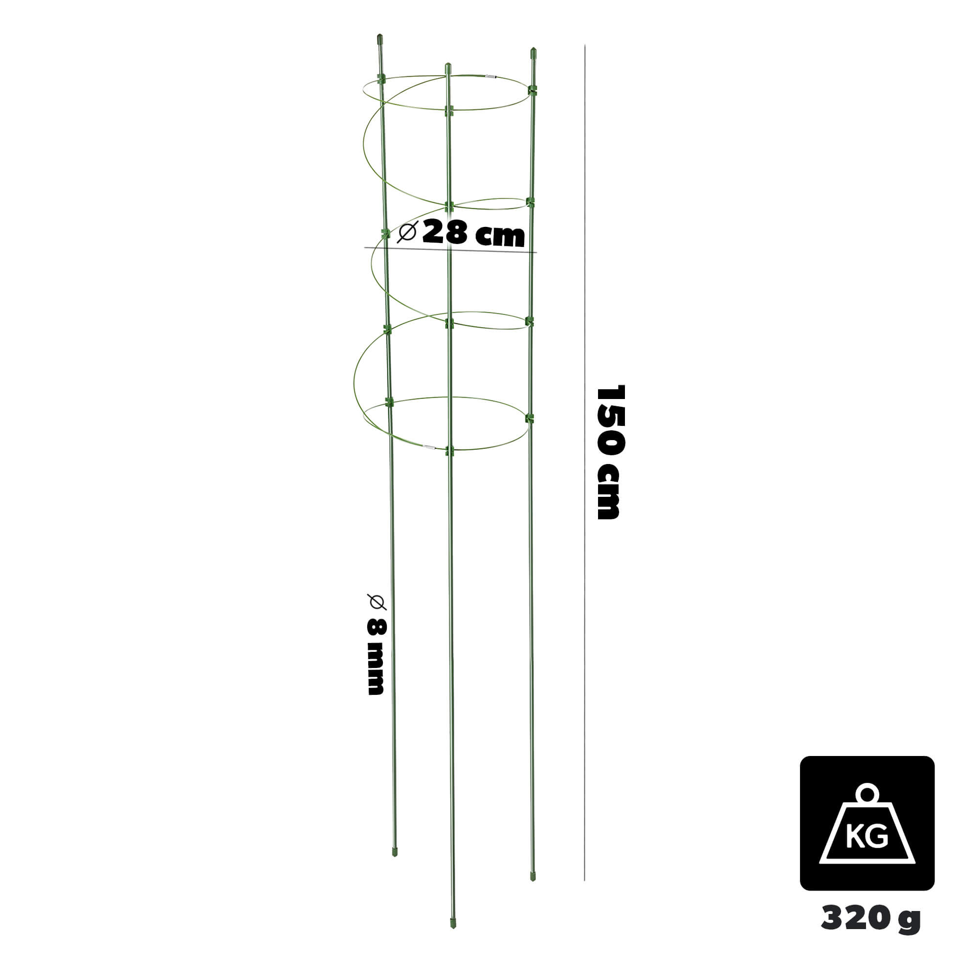 Spiralna podpora do roślin Apremont 150 cm zielona 1 szt.