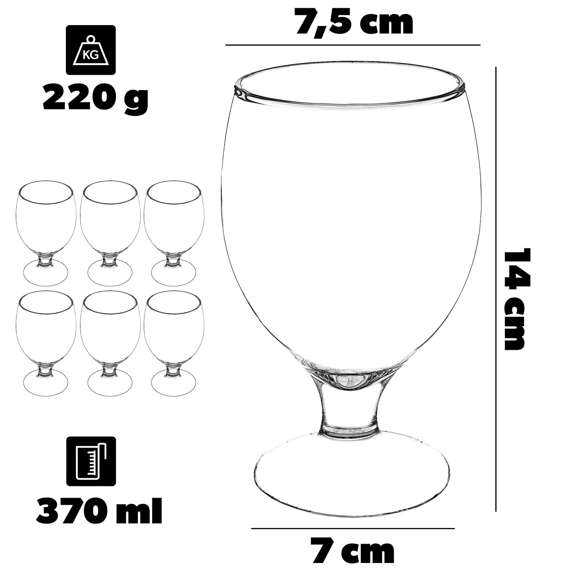 Kufle do piwa i zimnych napojów Forio 370 ml 6 szt.
