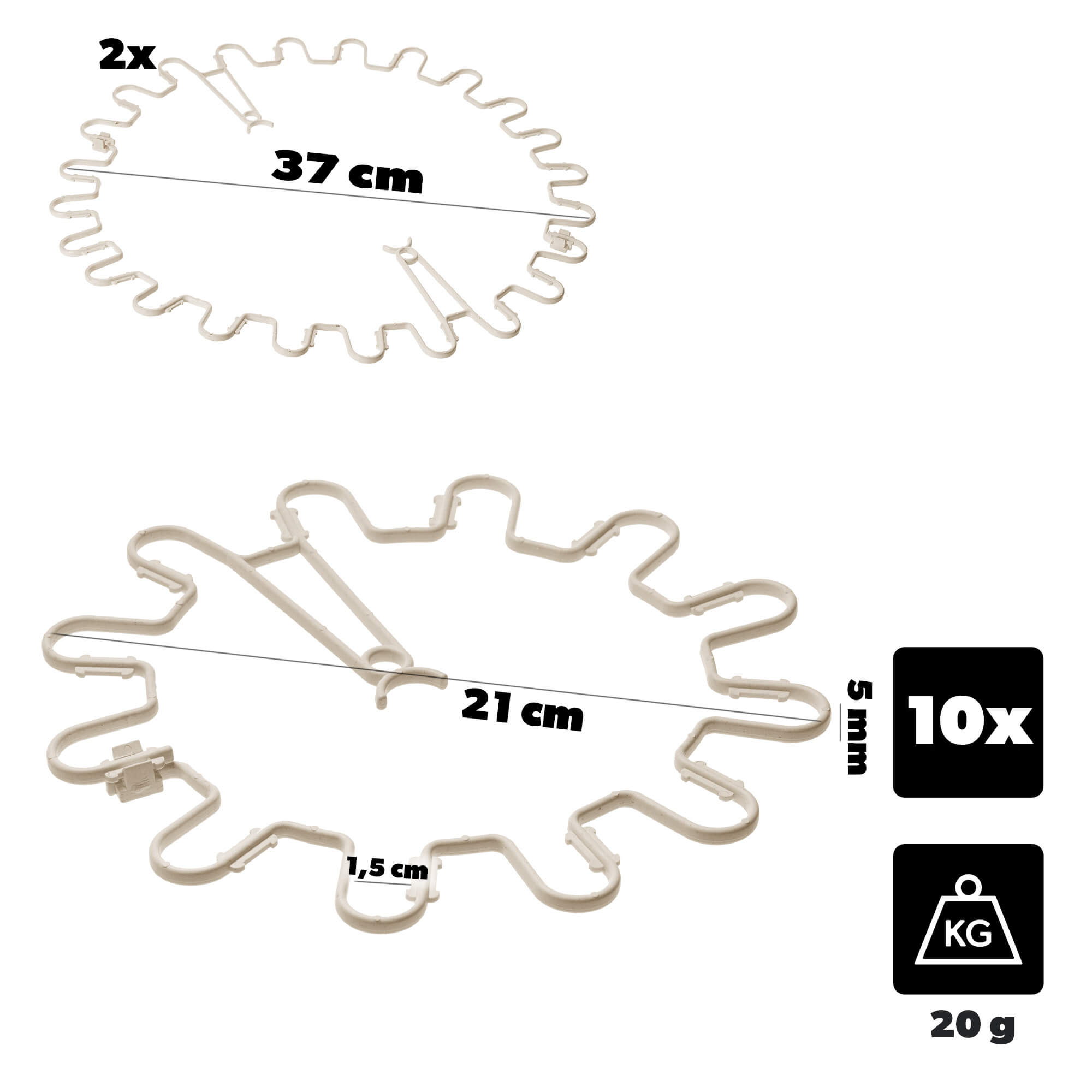 Obejma do roślin Montlaur 21 cm beżowa 10 szt.