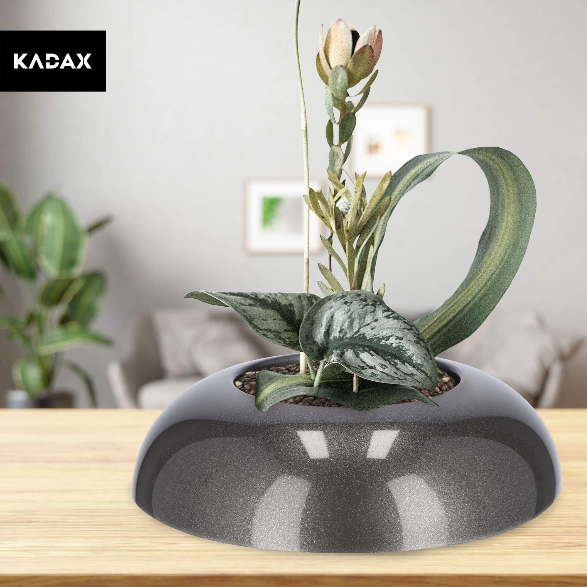 Ikebana na kwiaty okrągła 6 x 23 cm, grafit