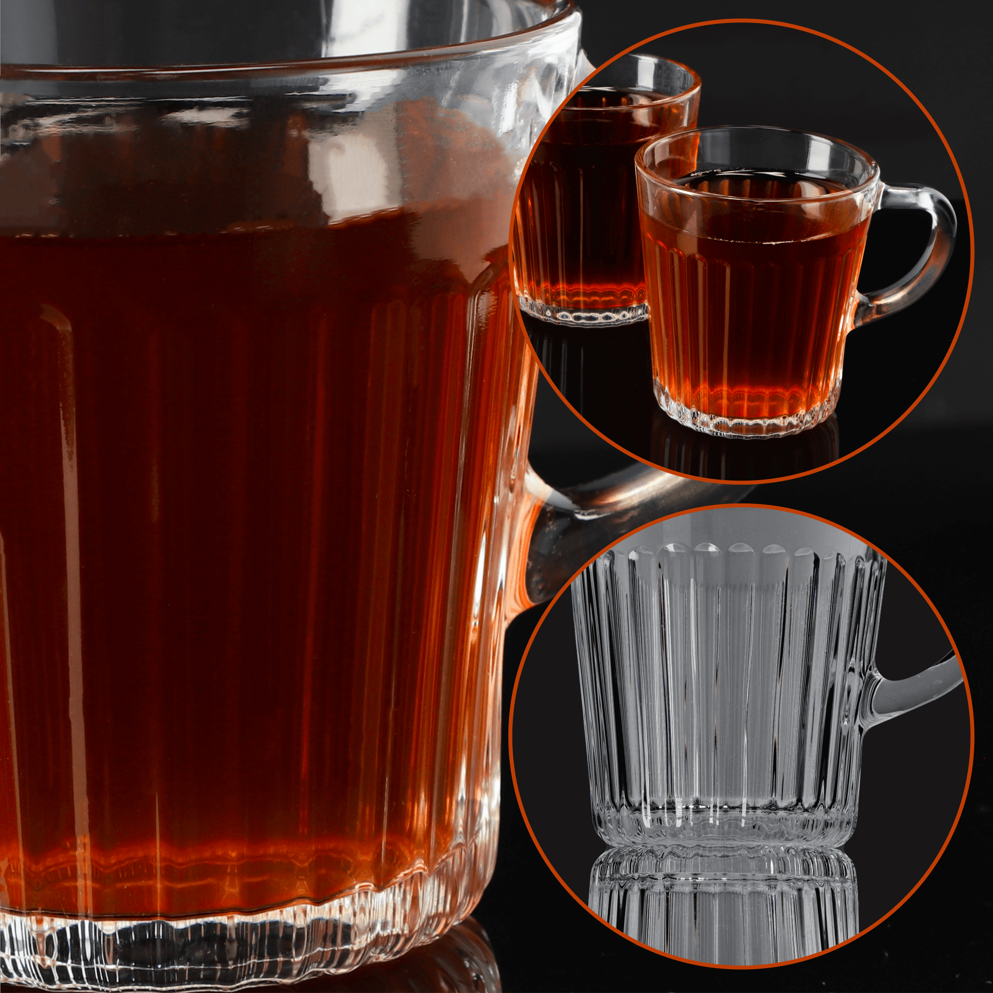 Kubki z uchem do herbaty i kawy Bargano 250 ml, 6 szt.