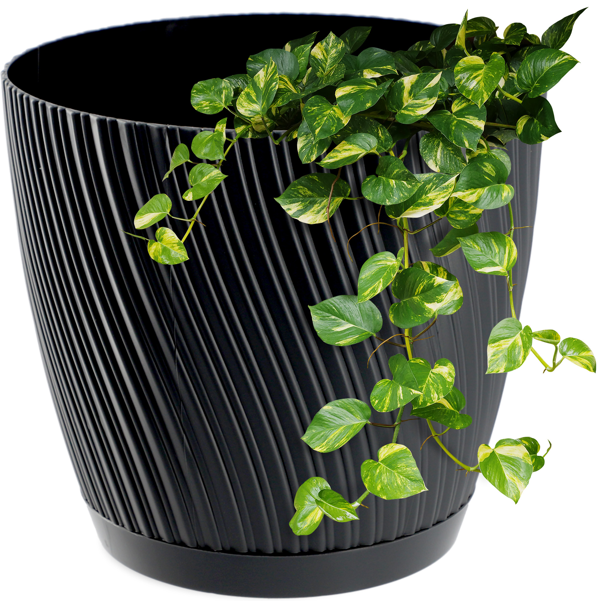 Doniczka z podstawką Tubas 19 cm, antracyt