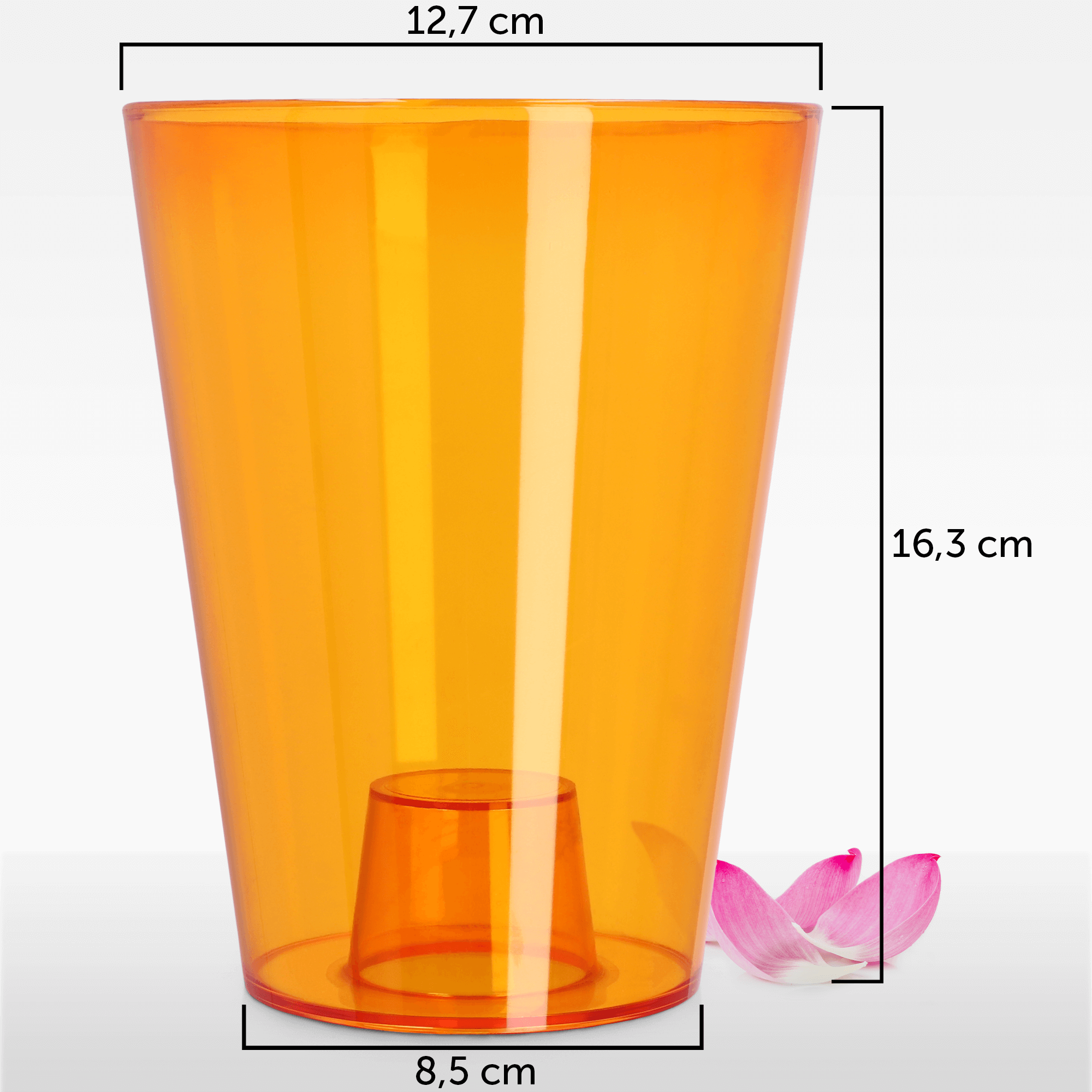Doniczka okrągła Menfi 12 cm, pomarańczowa