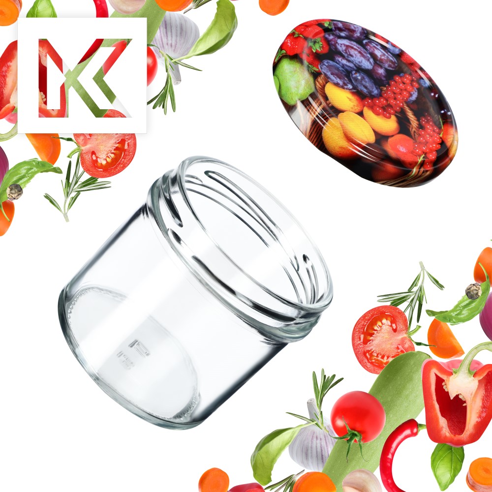 Słoiki Vigo 140ml 50szt fi 66 mm + wieczko "Owoce"