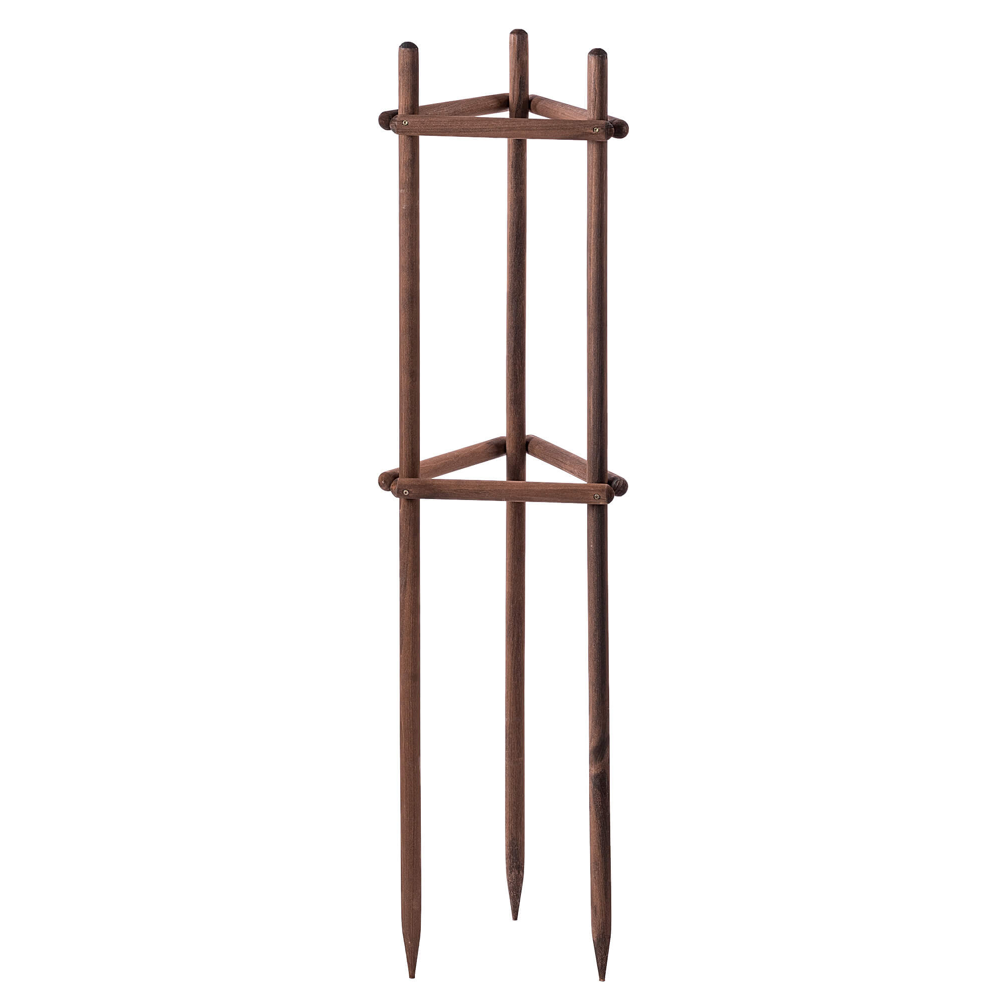 Podpora ogrodowa trójnóg Redon 130 cm drewniana brązowa