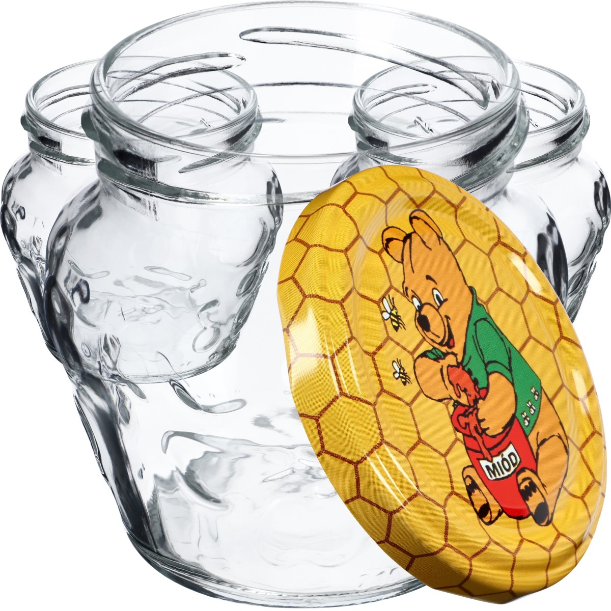 Słoiki Kemi 200ml 50szt fi 66 mm + wieczka "Miód"
