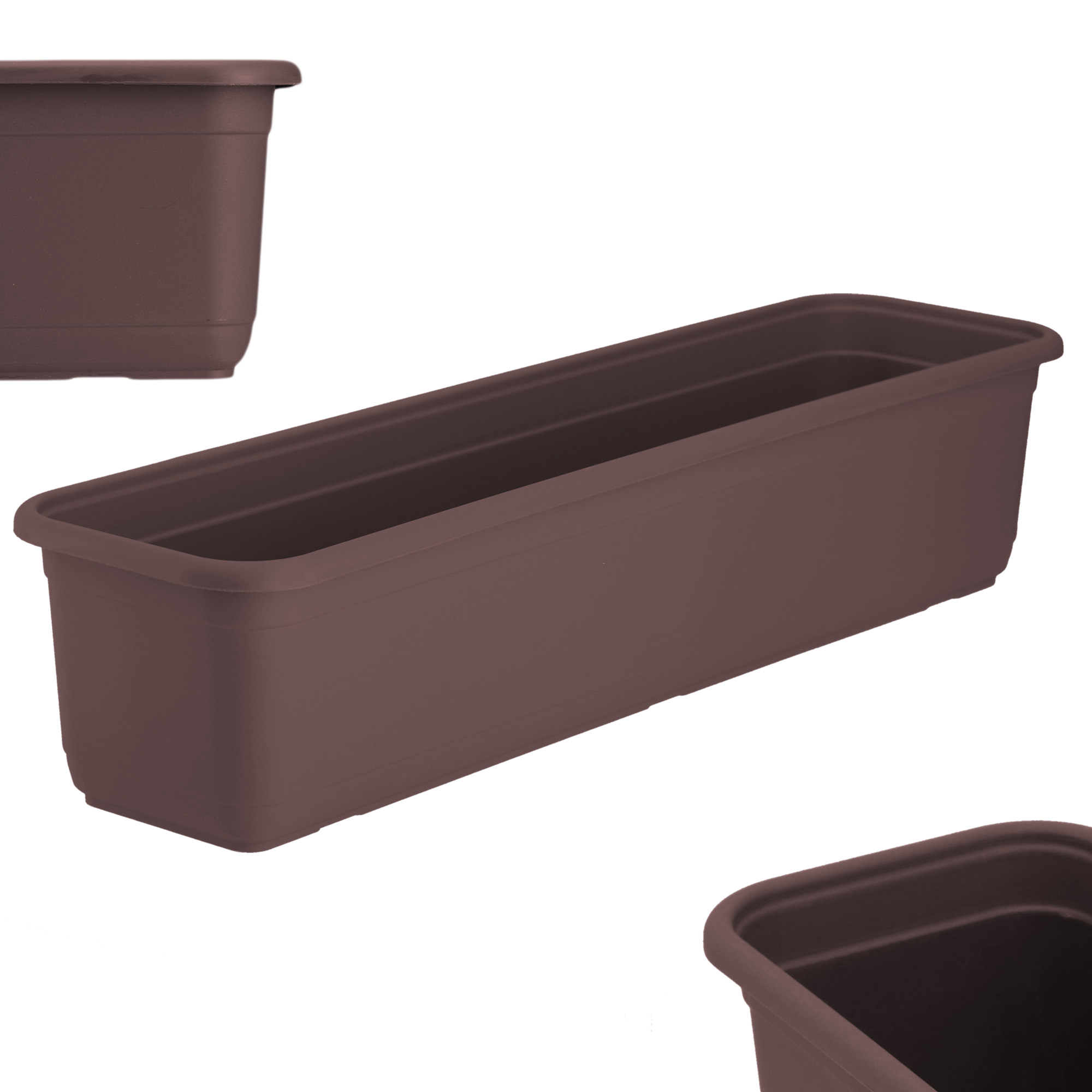 Skrzynka balkonowa Evron 60 cm, brązowa mat