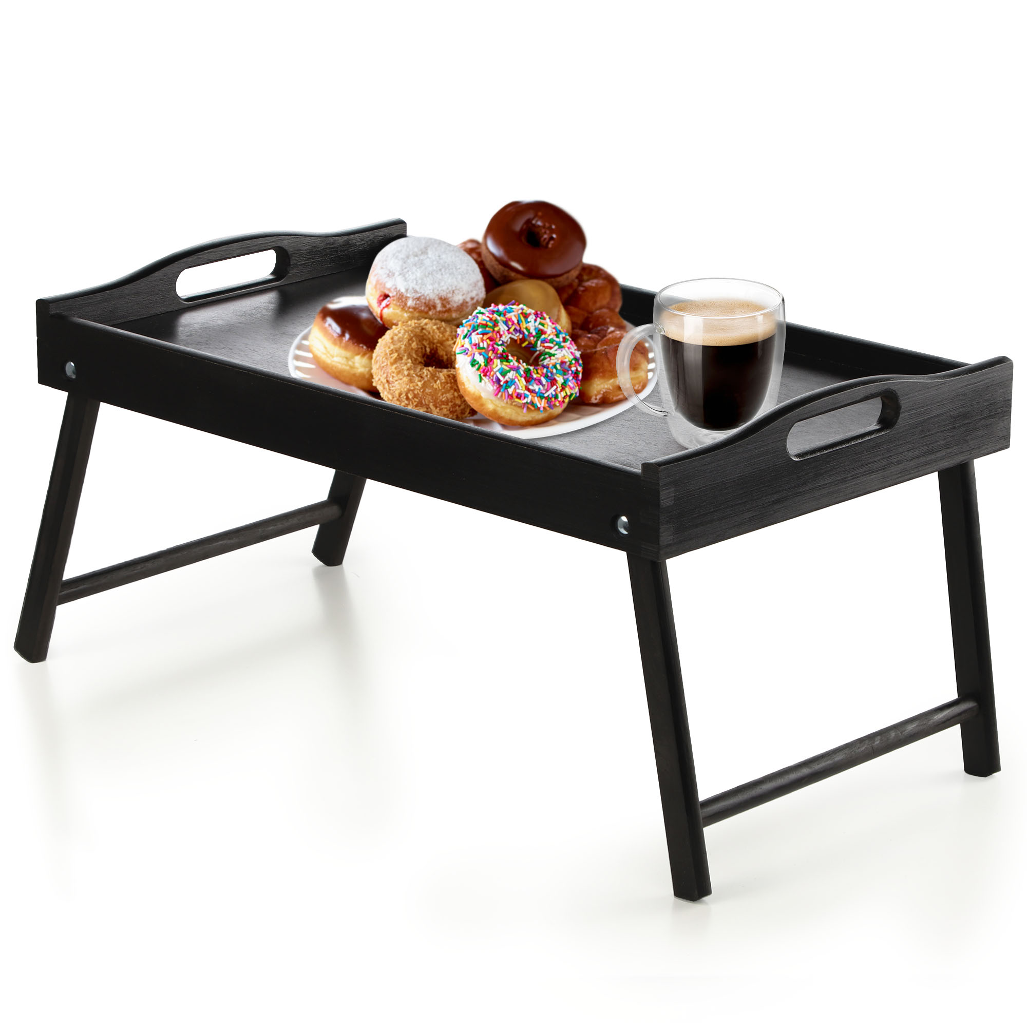 Stolik śniadaniowy Solia, pod laptopa, 50 cm, czarny