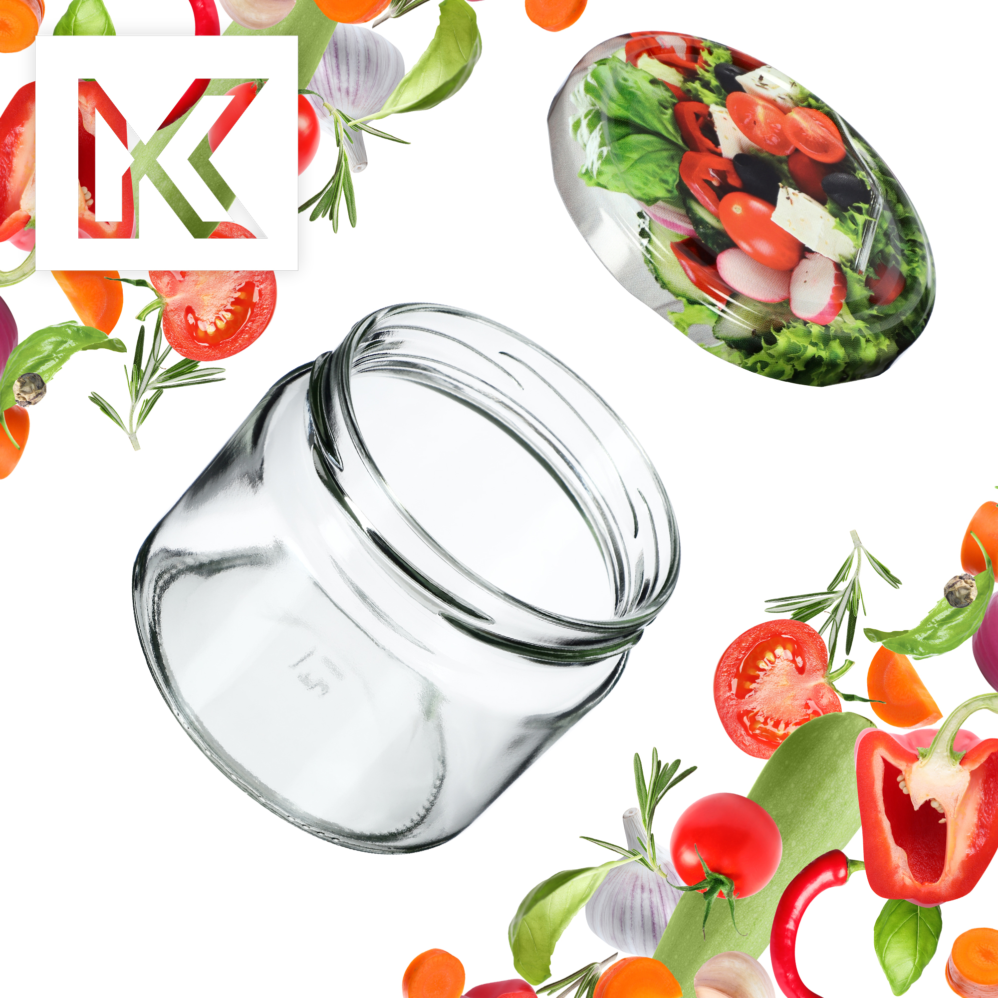 Słoiki na przetwory Sonka 330ml 10szt fi 82 mm + wieczka "Mix warzyw"