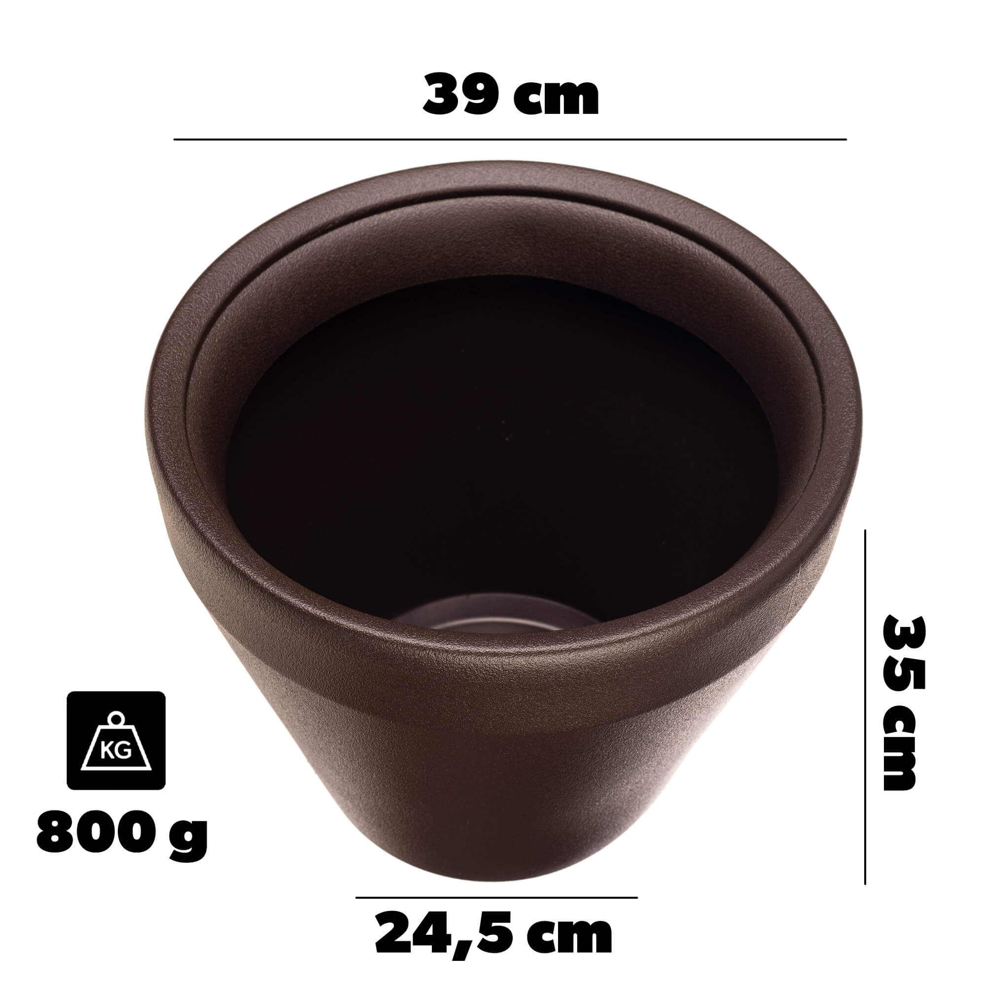 Donica na rośliny Carife 39 cm mokka
