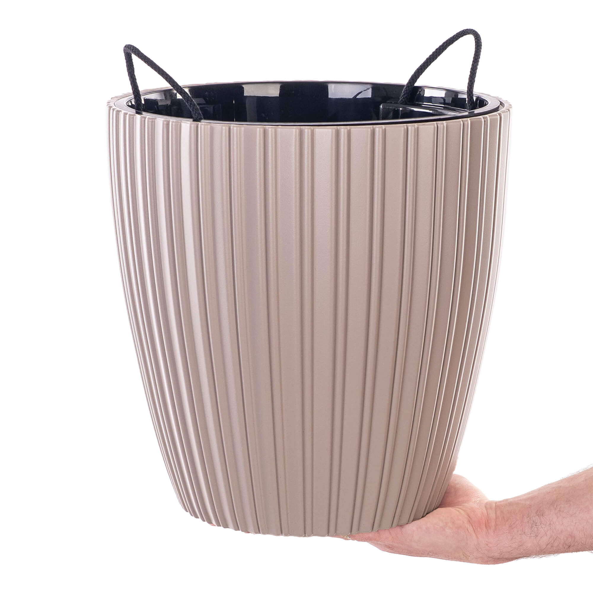 Doniczka Lunet szaro-beżowa 50 cm