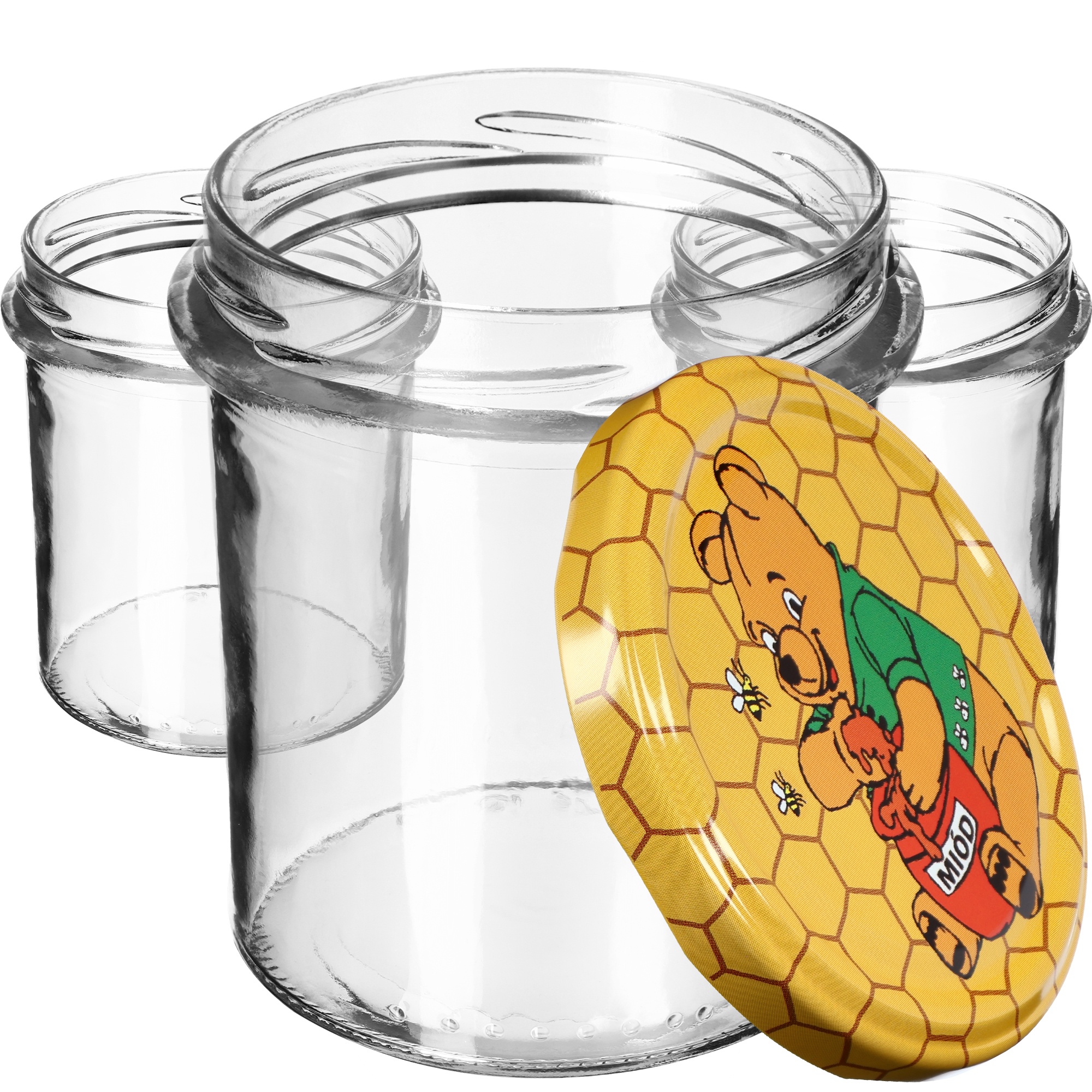 Słoiki na przetwory Avila 350ml 20szt fi 82 mm + wieczka "Miód"