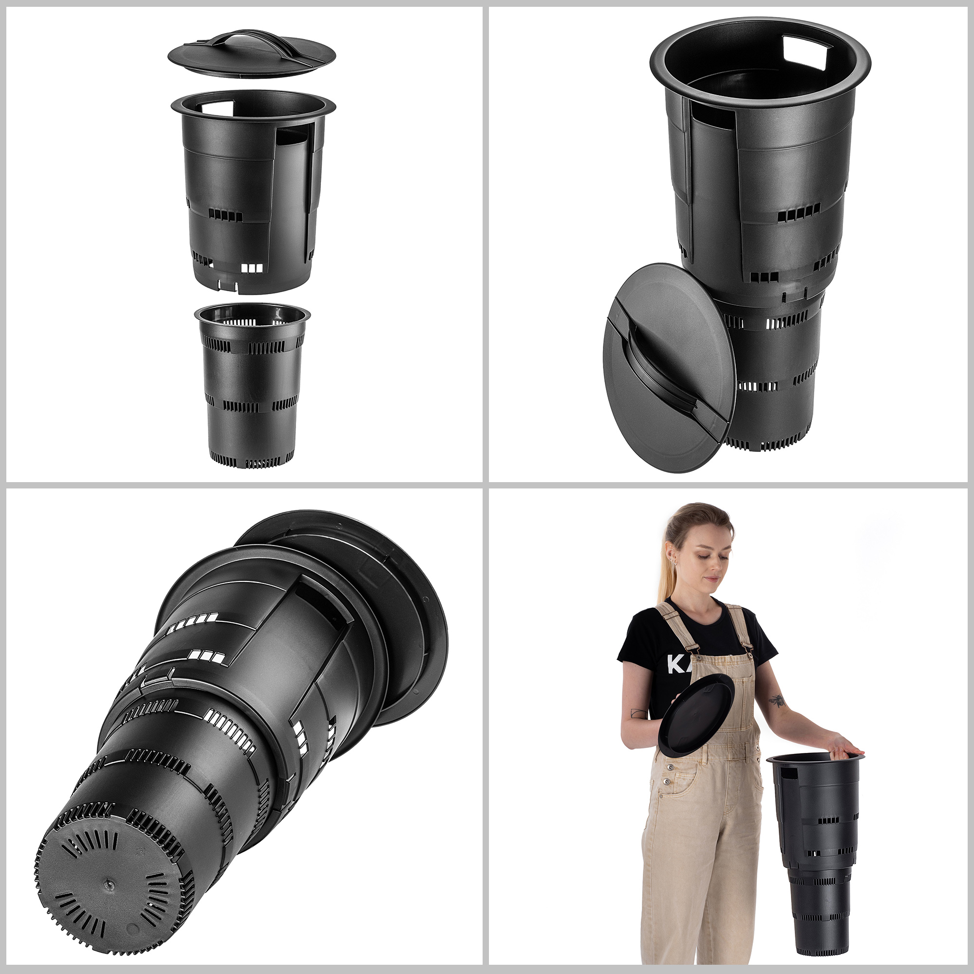 Podziemny kompostownik Varize czarny 6 szt.