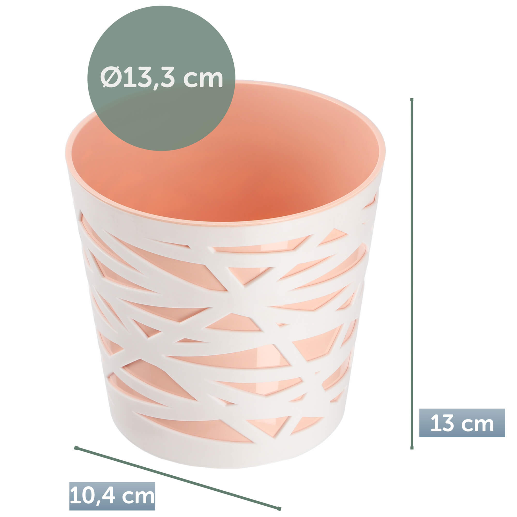 Doniczka z wkładem Rusio 13 cm, beżowa
