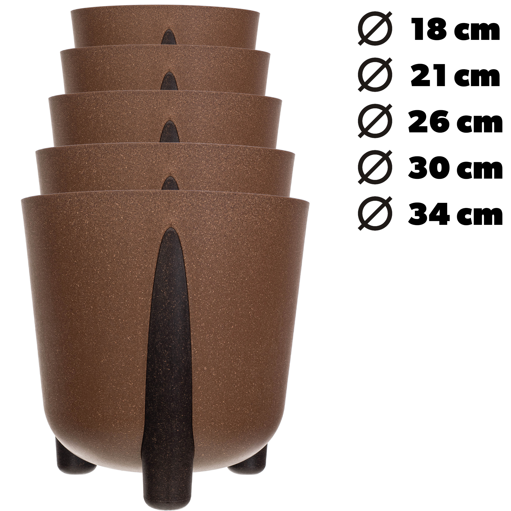 Doniczka osłonka Nauze 30cm brązowa