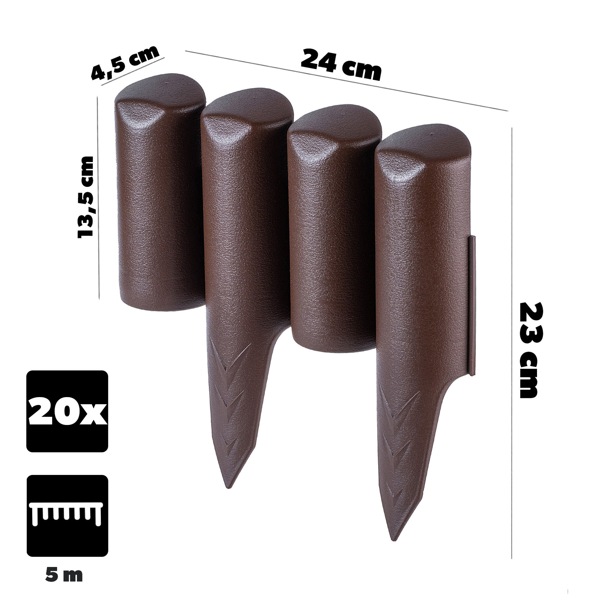 Palisada ogrodowa Fertilla brąz 5m