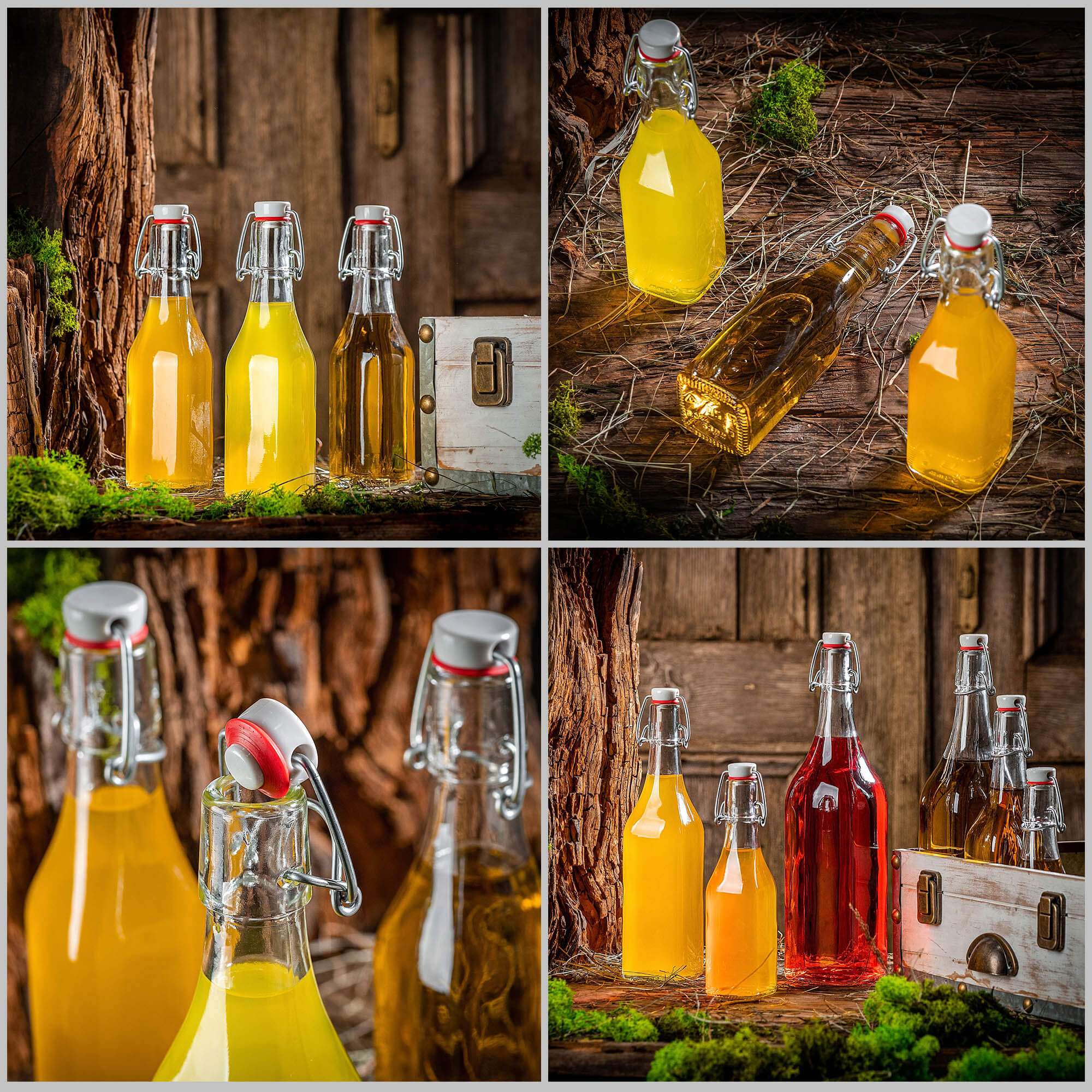 Szklana butelka Nave 250ml z korkiem mechanicznym 3 szt.