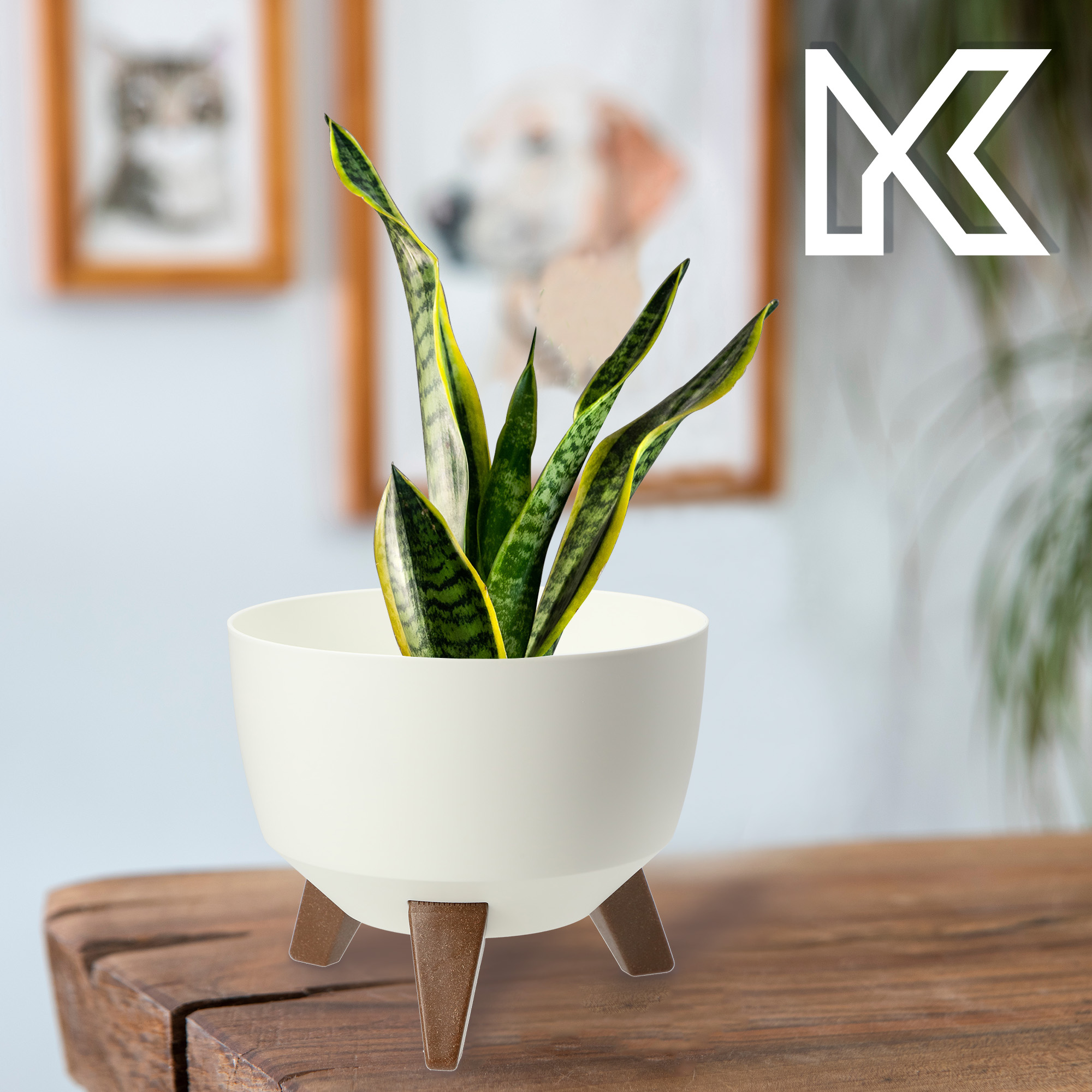 Misa na kwiaty z nóżkami Luri 24 cm, biały