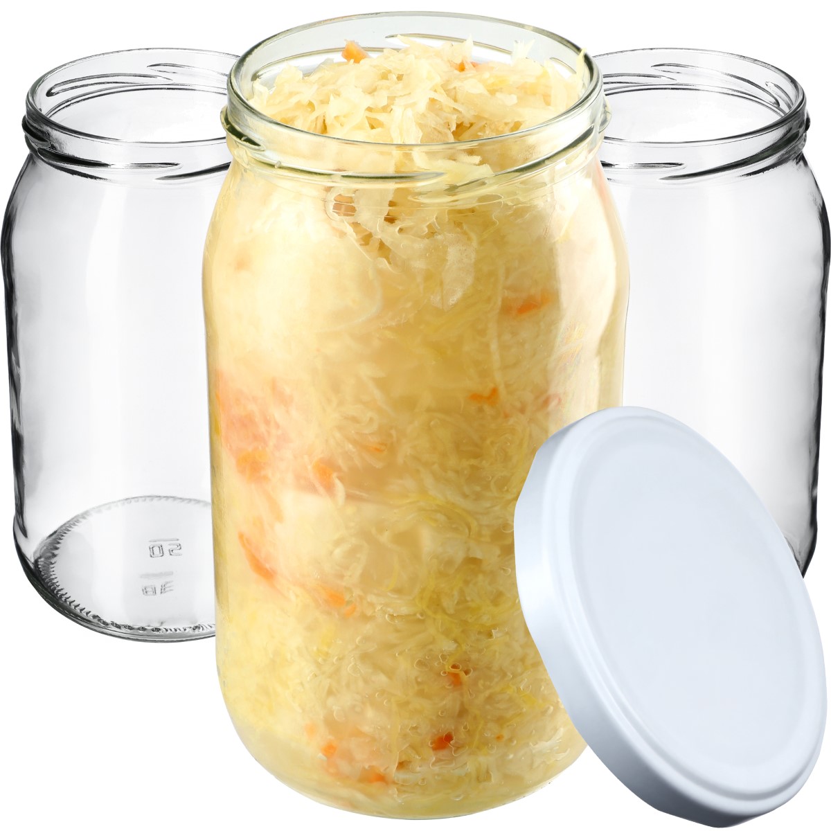 Słoiki na przetwory Niva 760ml 8szt fi 82 mm + wieczka białe